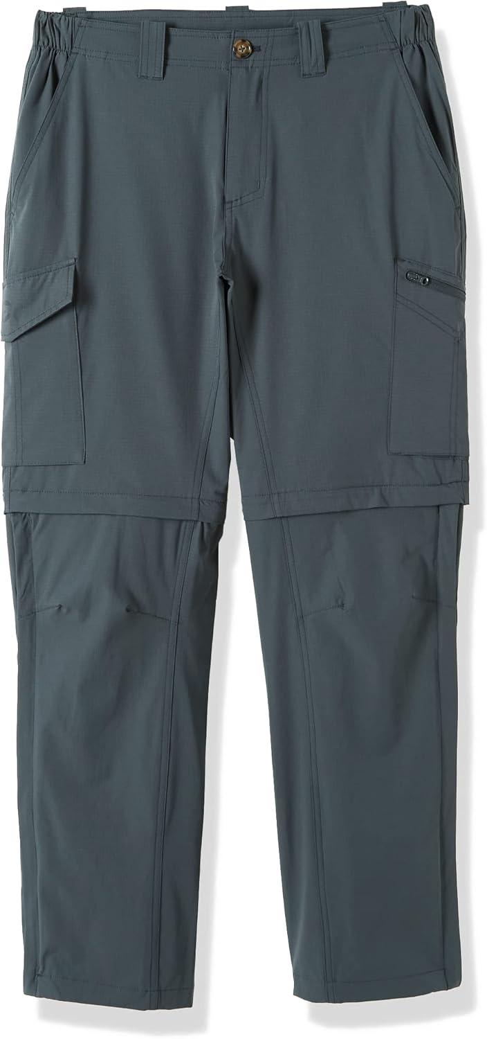 Outdoor Ventures Mens Hiking Pants Lightweight Quick Dry Convertible Pants, Stretch Zip-Off Cargo Pants for Travel Fishing(Gery)