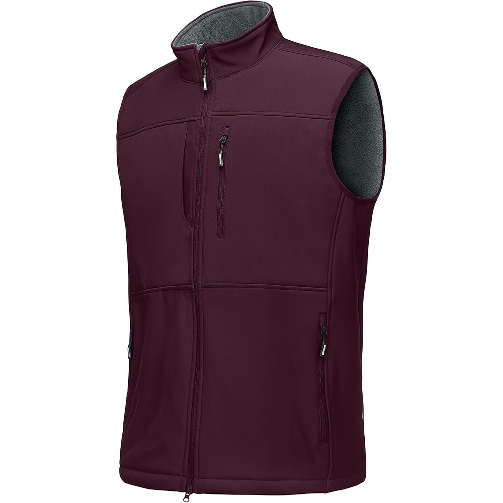Outdoor Ventures Men’s Winter Golf Vest Outerwear Lightweight Fleece Lined(Burgundy)