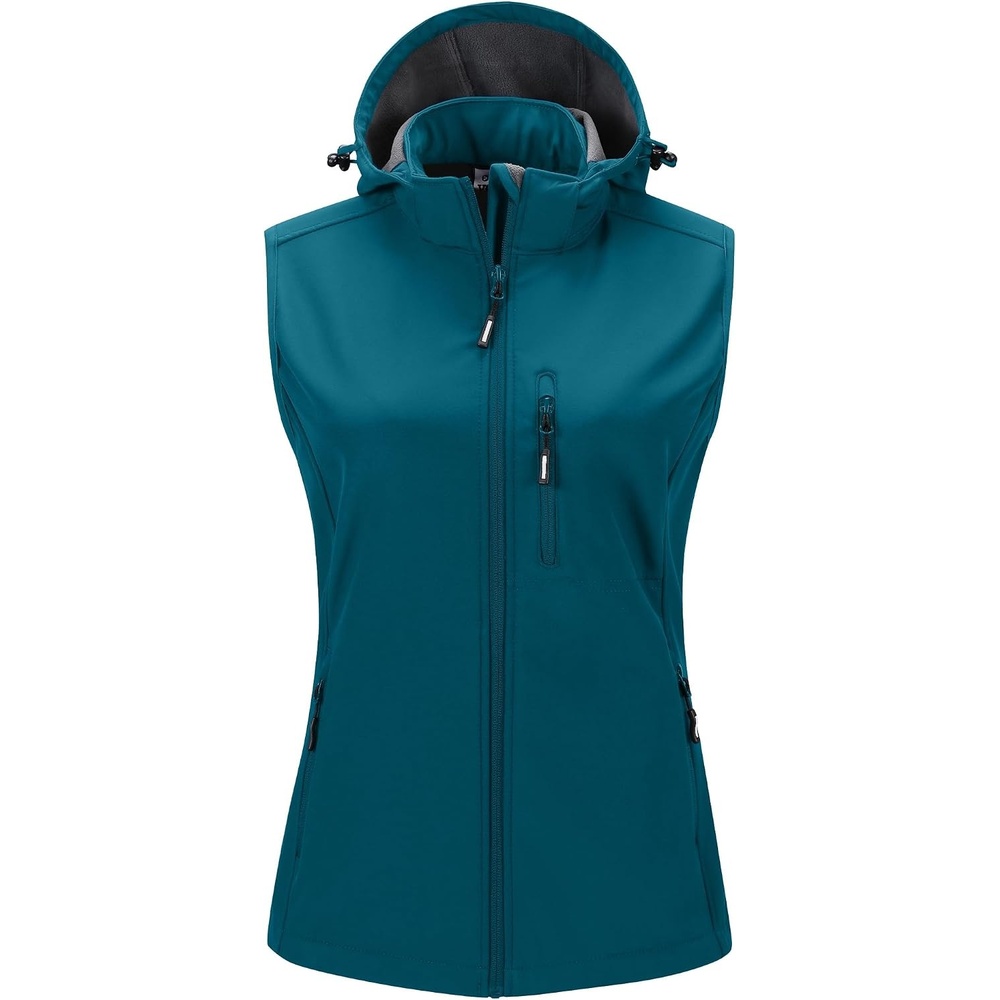 Outdoor Ventures Women’s Hooded Lightweight Golf Running Vest Outerwear(Modern Blue)