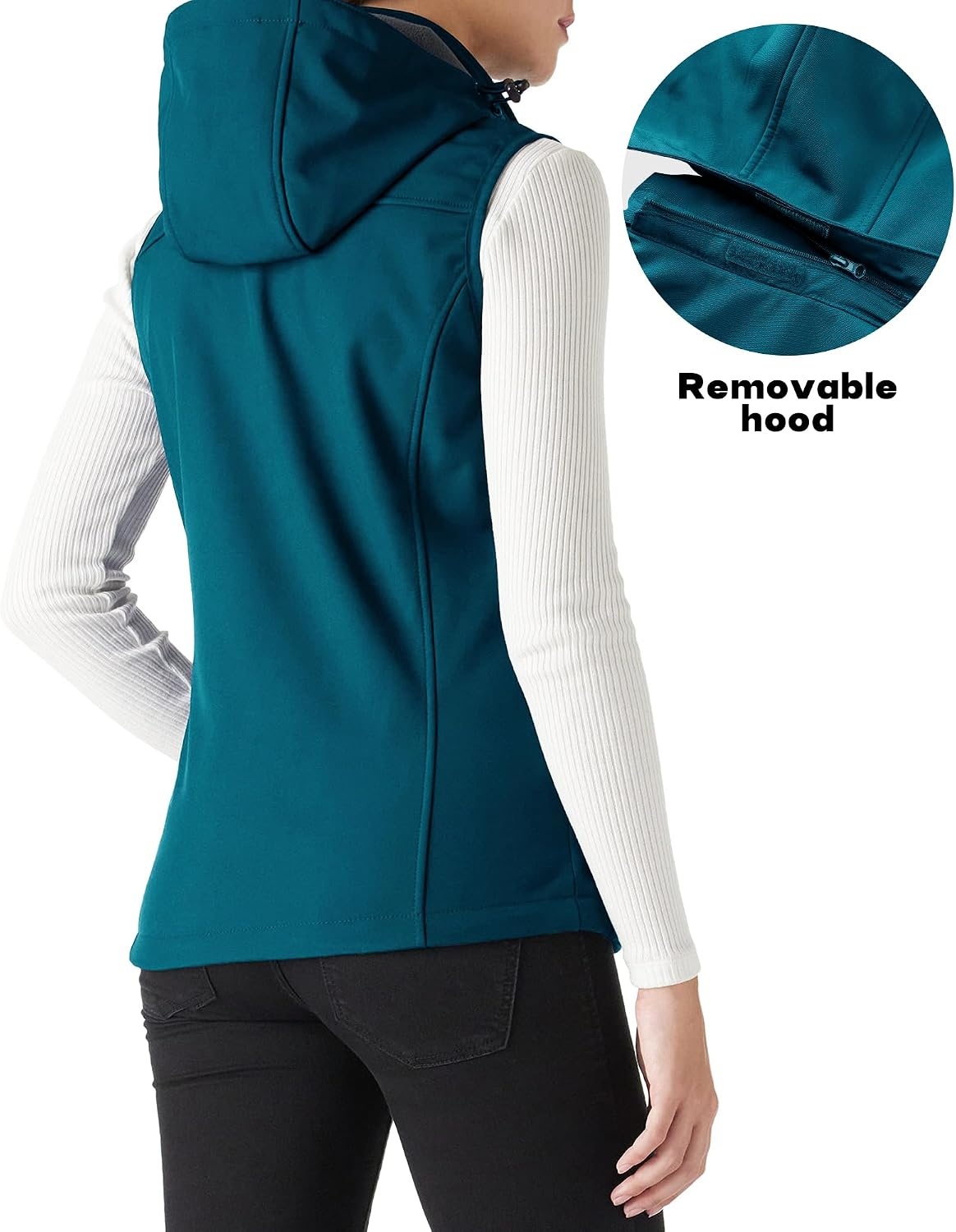 Outdoor Ventures Women’s Hooded Lightweight Golf Running Vest Outerwear(Modern Blue)