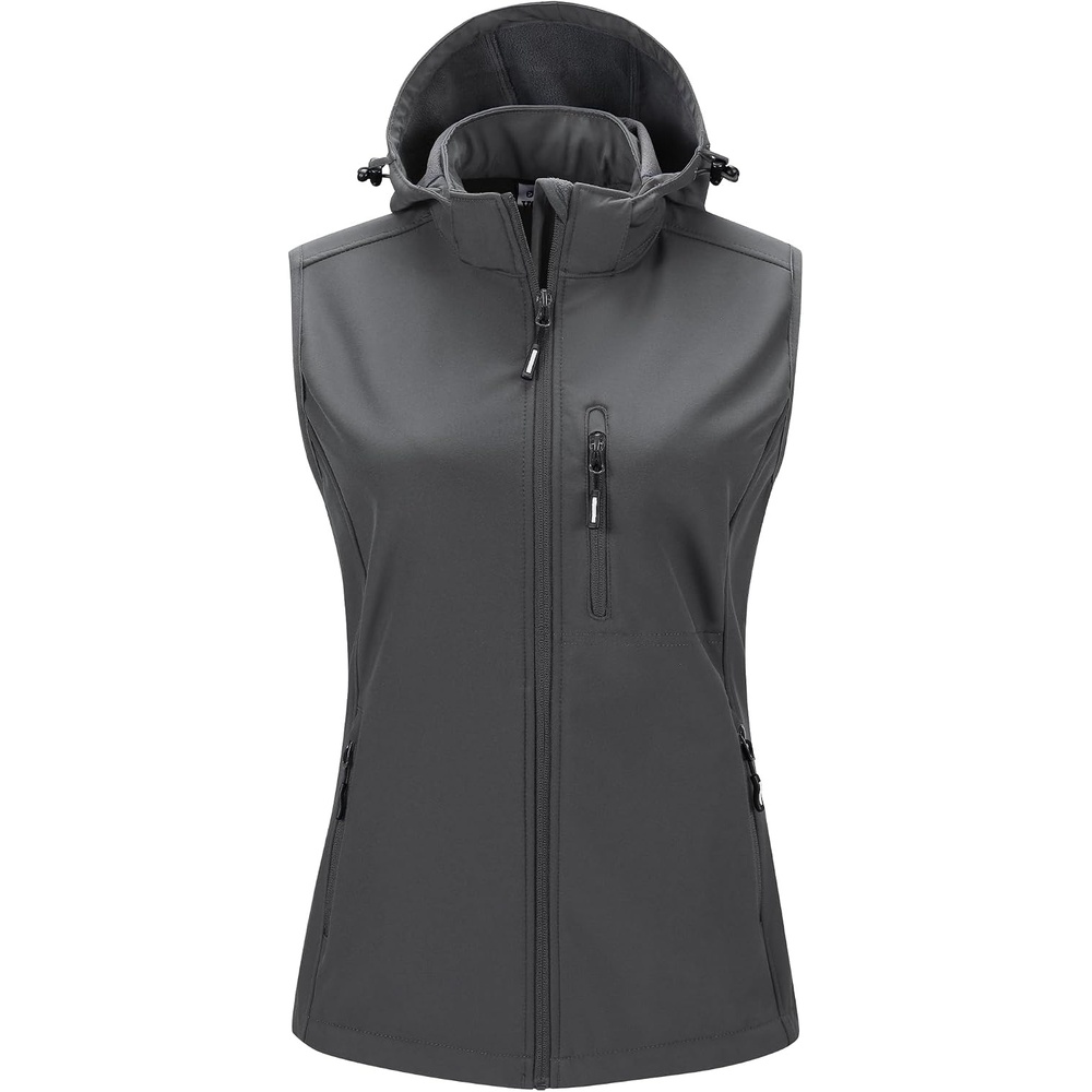 Outdoor Ventures Women’s Hooded Lightweight Golf Running Vest Outerwear(Grey)