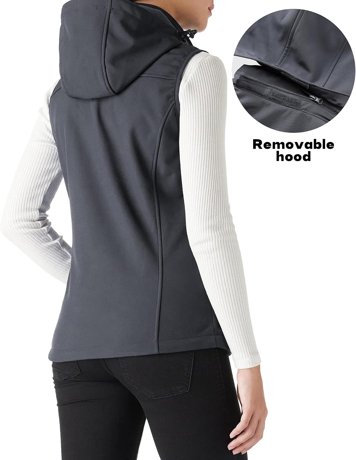 Outdoor Ventures Women’s Hooded Lightweight Golf Running Vest Outerwear(Grey)