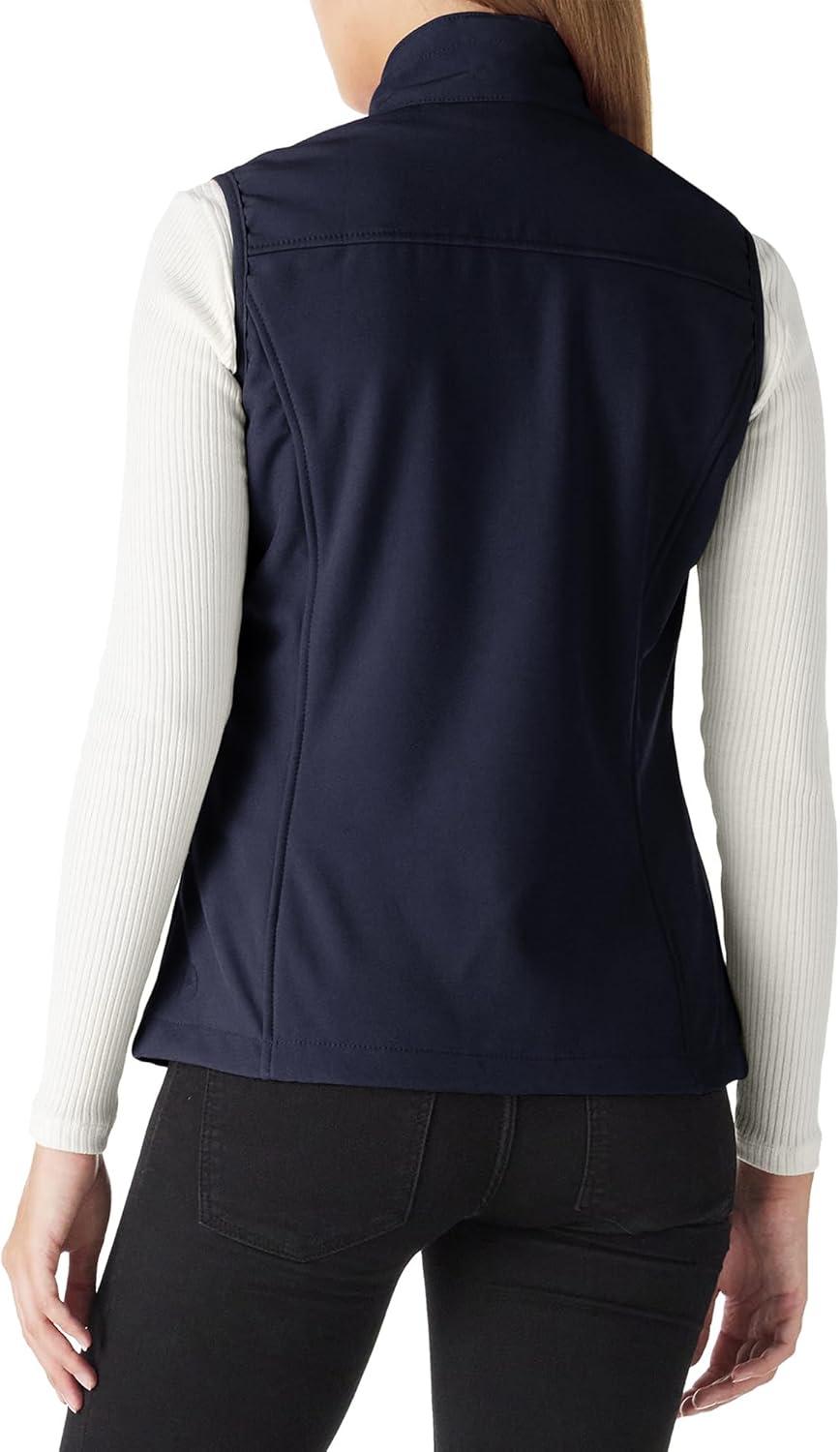 Outdoor Ventures Women’s Lightweight Softshell Vest Windproof Fleece Lined Zip Up Sleeveless Jacket for Running Hiking Golf(Dark Blue)