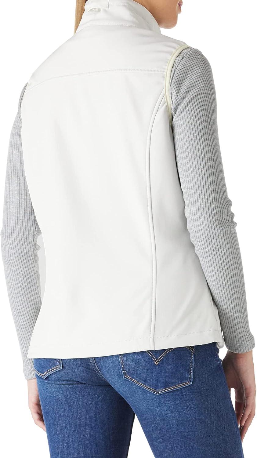 Outdoor Ventures Women’s Lightweight Softshell Vest Windproof Fleece Lined Zip Up Sleeveless Jacket for Running Hiking Golf(Ivory)