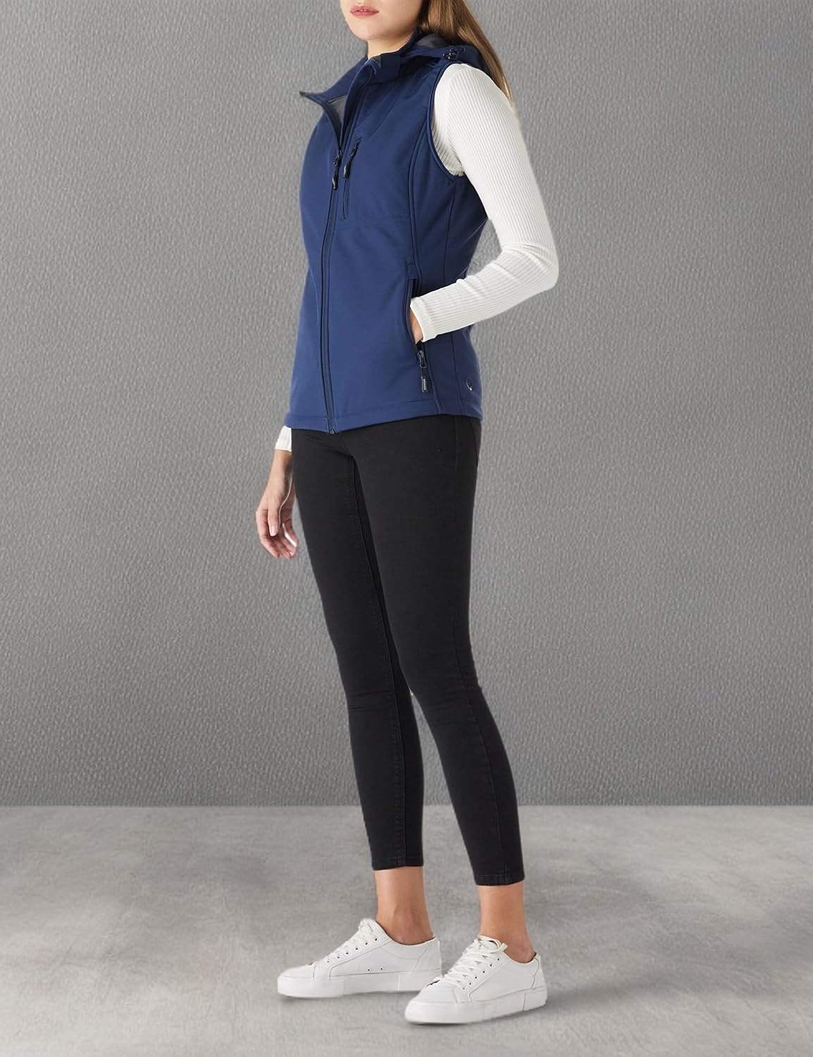 Outdoor Ventures Women’s Hooded Lightweight Golf Running Vest Outerwear(Blue)