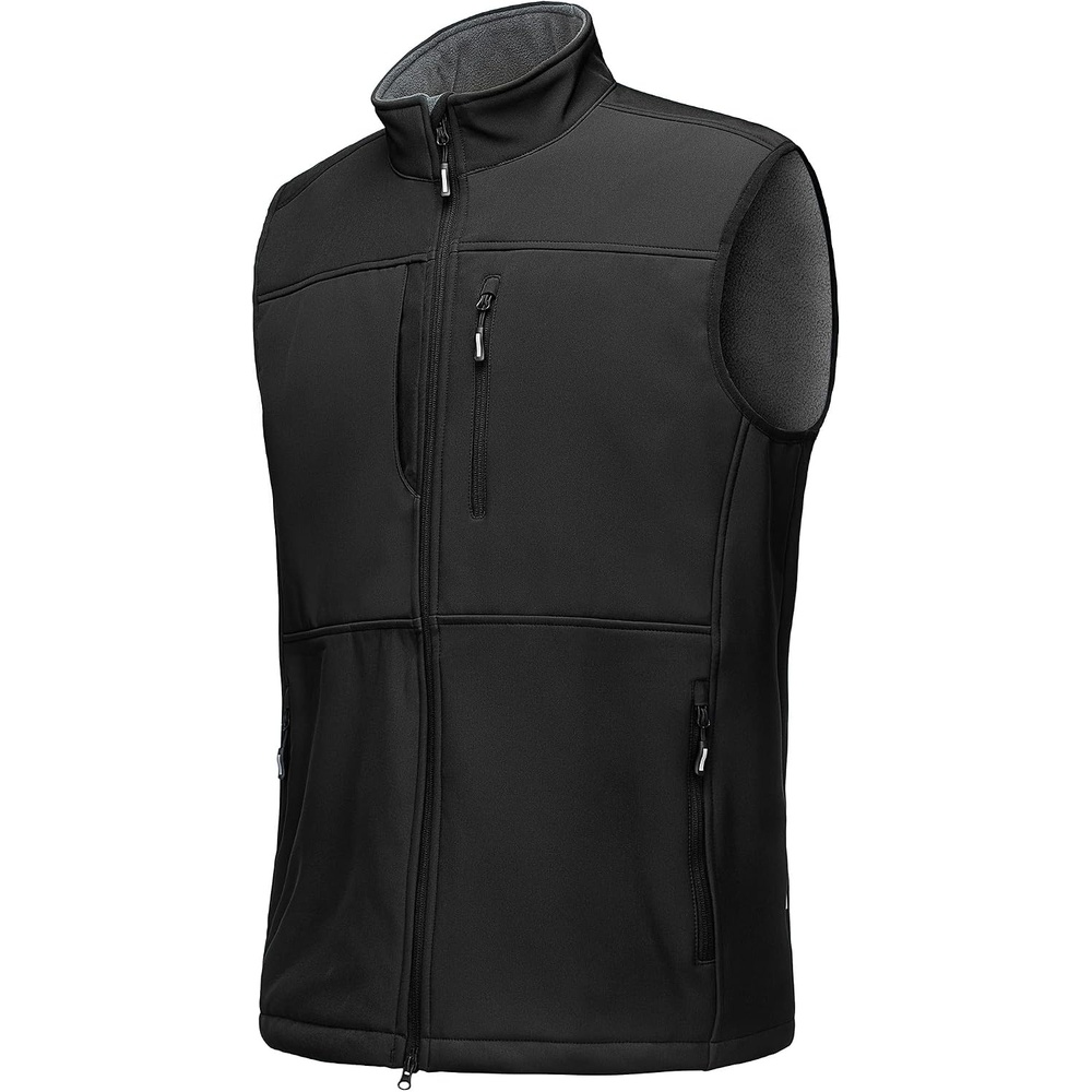 Outdoor Ventures Men’s Winter Golf Vest Outerwear Lightweight Fleece Lined(Black)