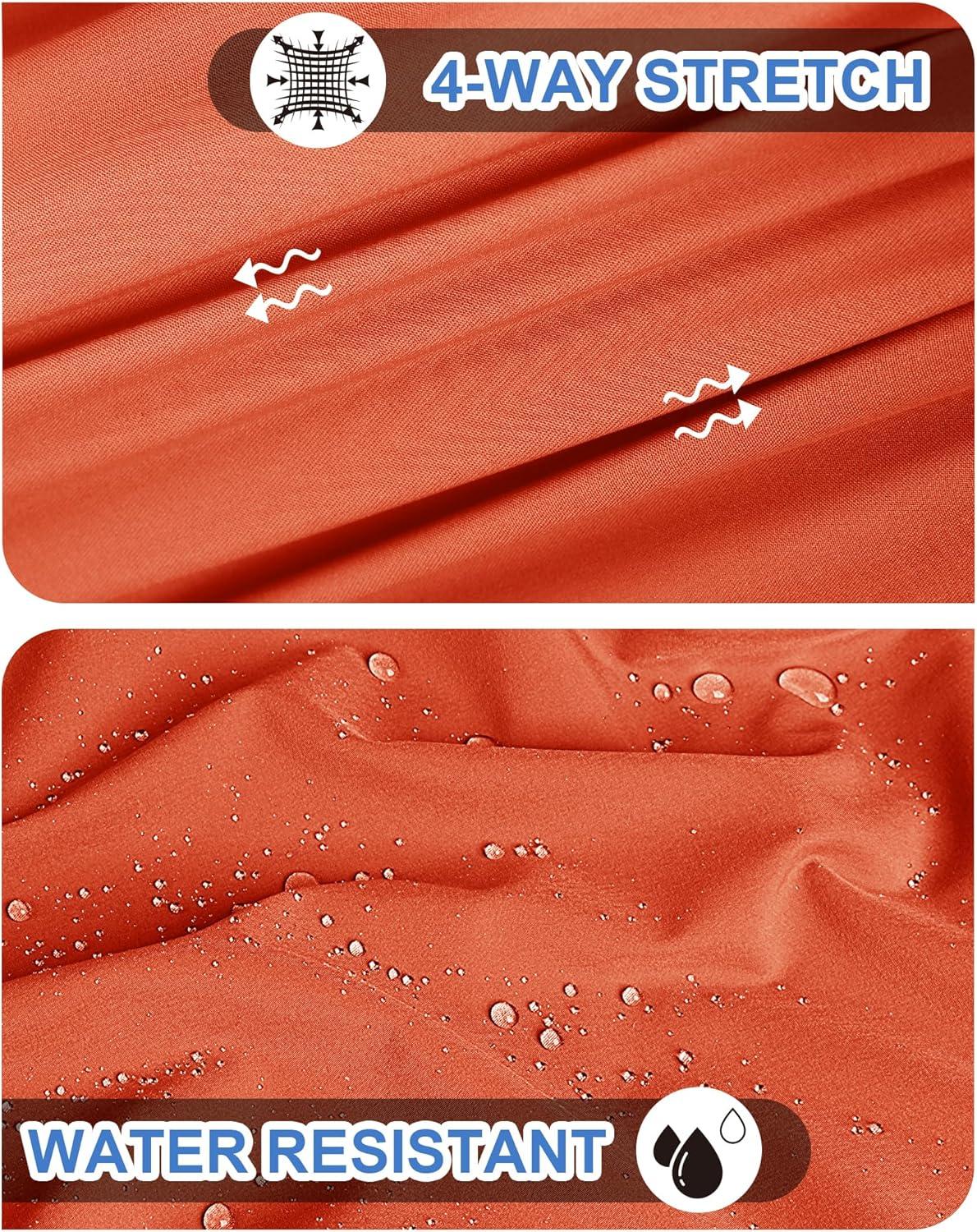 Outdoor Ventures Men’s Golf Shorts 11″ Inseam Classic-Fit Flat Front Stretch Casual Shorts with Pockets Summer Hiking Travel(Orange Red)