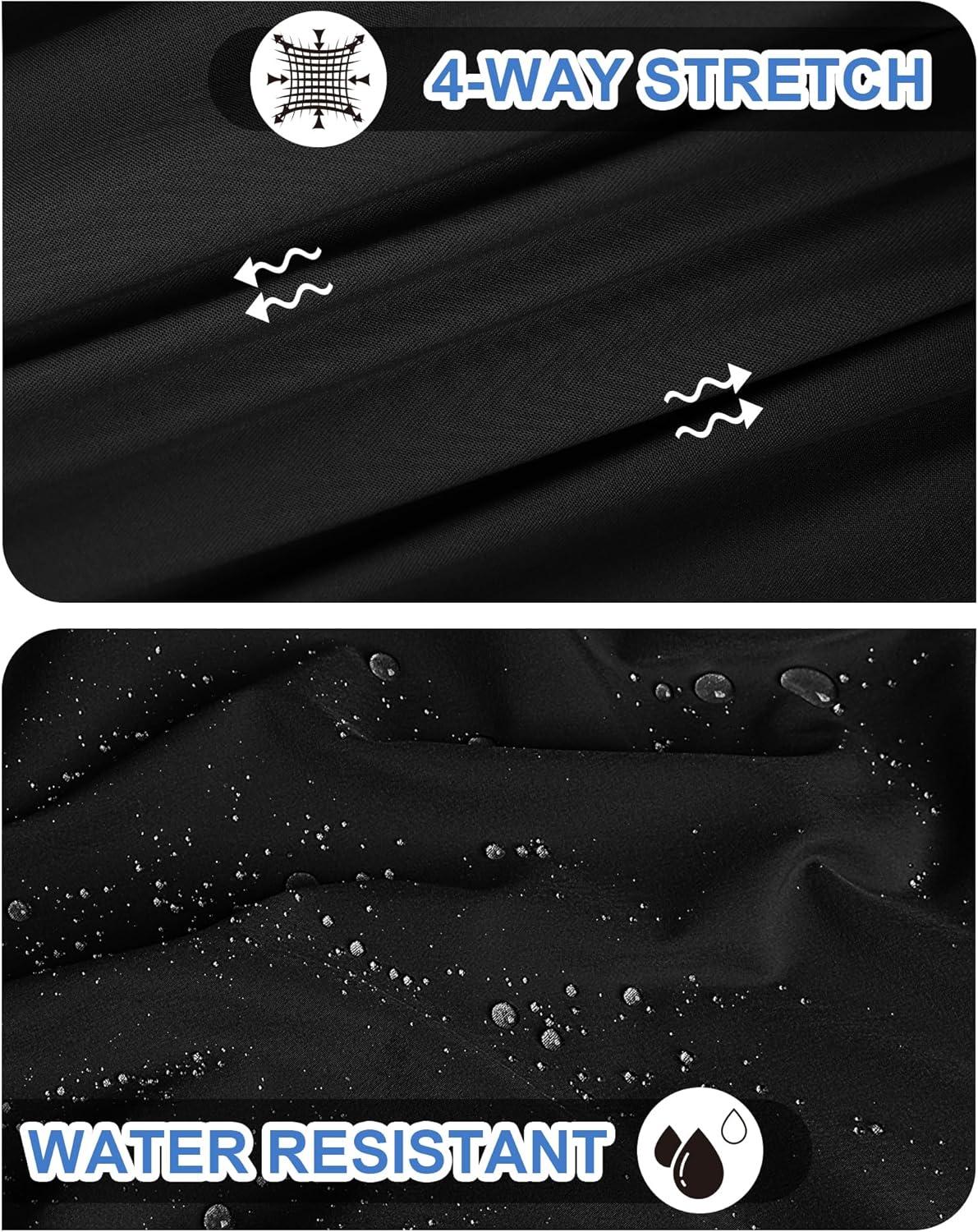 Outdoor Ventures Men’s Golf Shorts 11″ Inseam Classic-Fit Flat Front Stretch Casual Shorts with Pockets Summer Hiking Travel(Black)