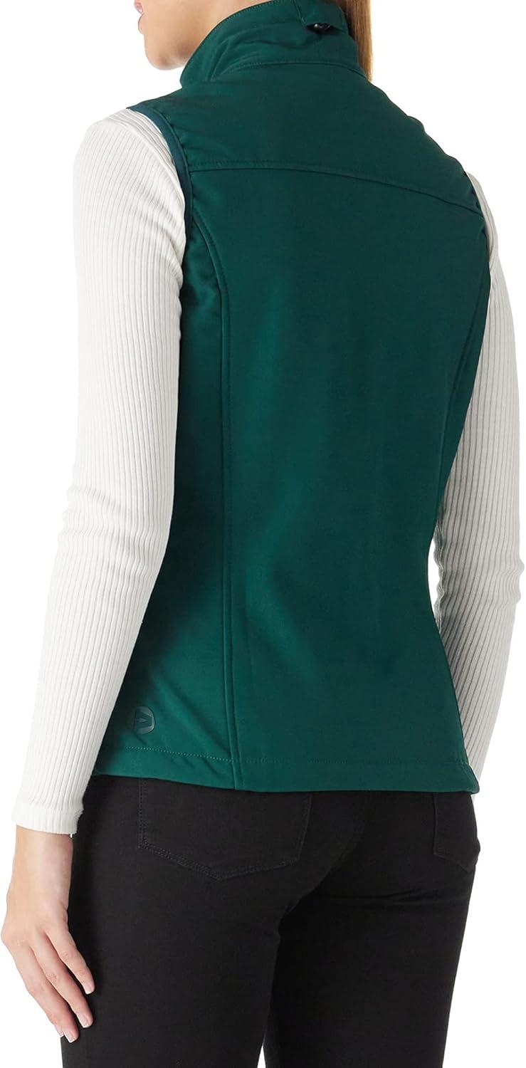 Outdoor Ventures Women’s Lightweight Softshell Vest Windproof Fleece Lined Zip Up Sleeveless Jacket for Running Hiking Golf(Deep Green)