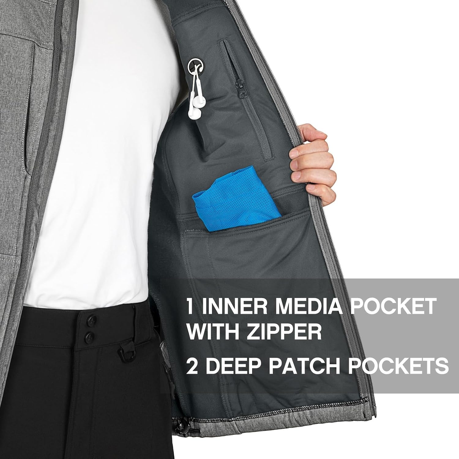 Outdoor Ventures Men’s Winter Golf Vest Outerwear Lightweight Fleece Lined(Dark Alloy)