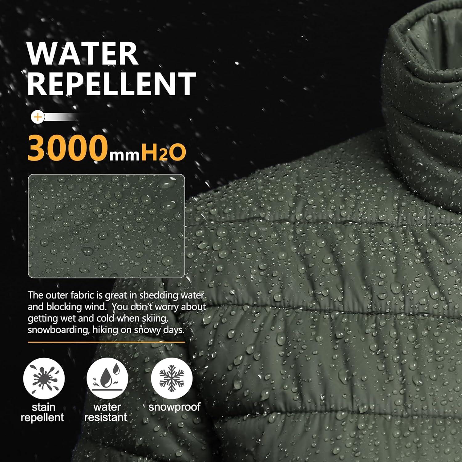 Outdoor Ventures Women’s Packable Full-Zip Short Puffer Jacket Insulated Quilted Warm Lightweight Winter Coat(Army Green(fold in Pocket))