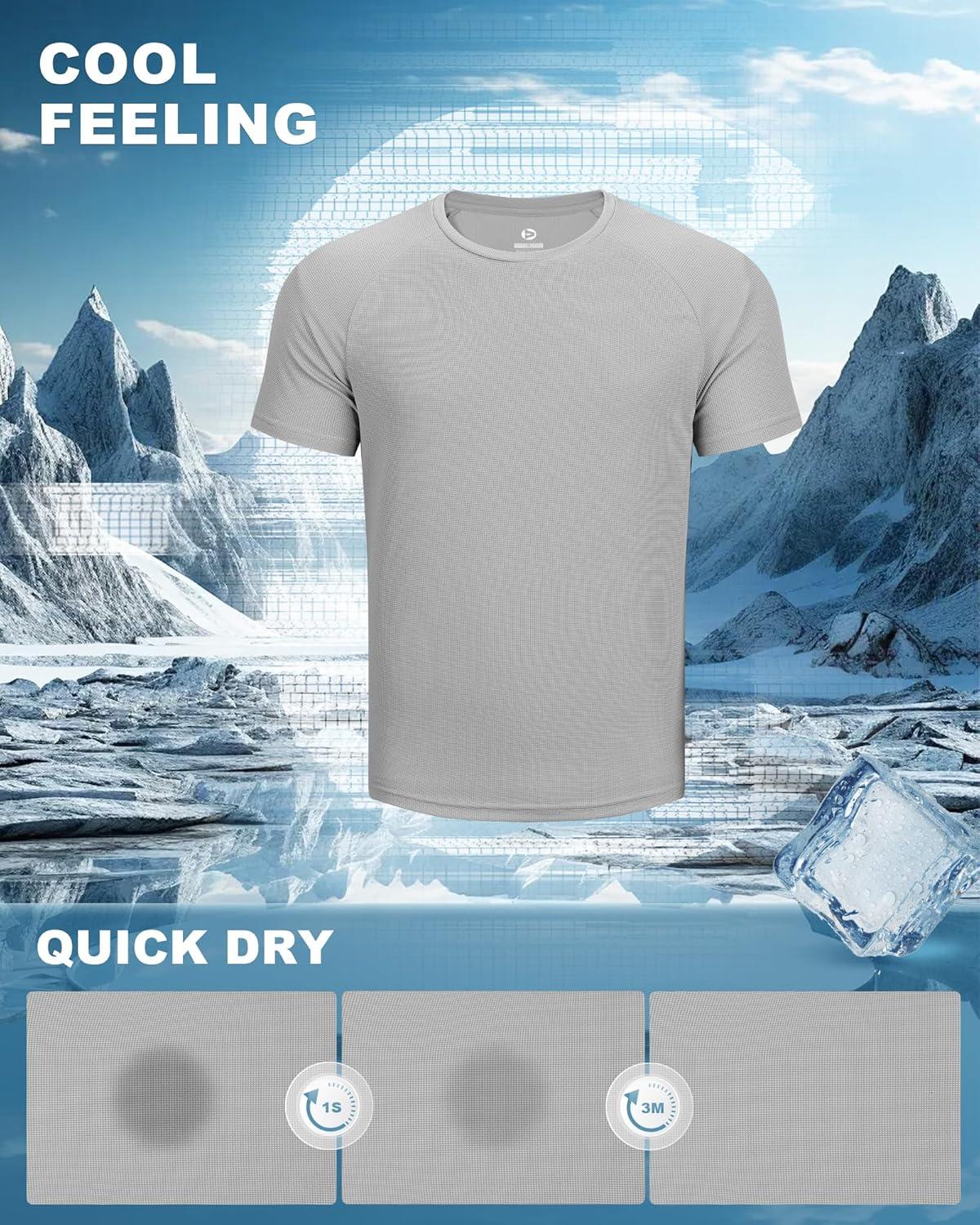 Outdoor Ventures Men’s Workout Dry Fit T Shirts 3 Pack Quick Dry Active Short Sleeve Tee Shirts for Athletic Running Gym