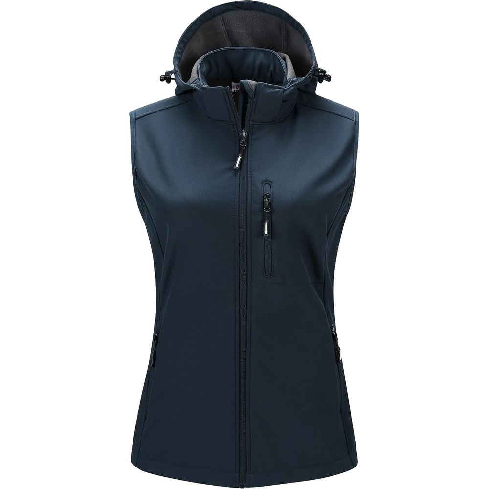 Outdoor Ventures Women’s Hooded Lightweight Golf Running Vest Outerwear(Dark Blue)