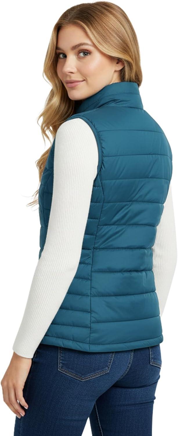 Outdoor Ventures Women’s Lightweight Puffer Vest Outerwear Zip Up Warm Sleeveless Winter Jacket Padded Gilet Quilted Coat(Modern Blue)