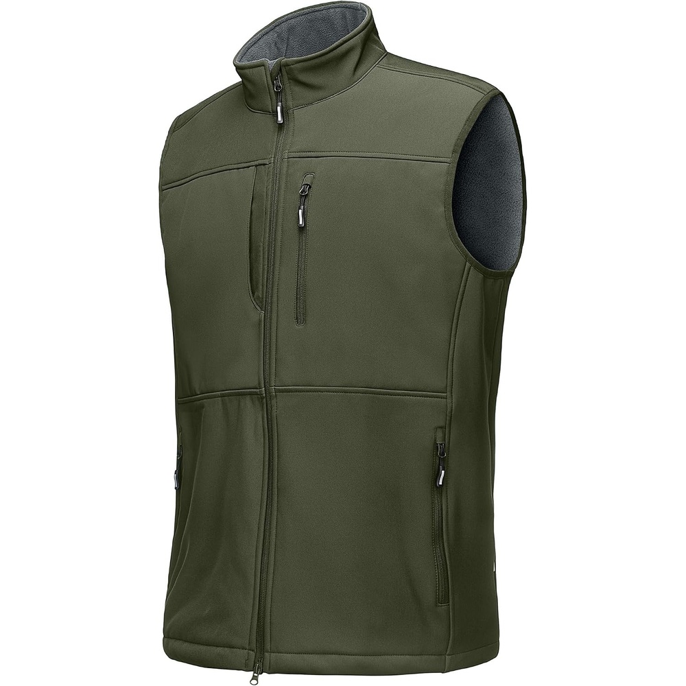 Outdoor Ventures Men’s Winter Golf Vest Outerwear Lightweight Fleece Lined(Army Green)