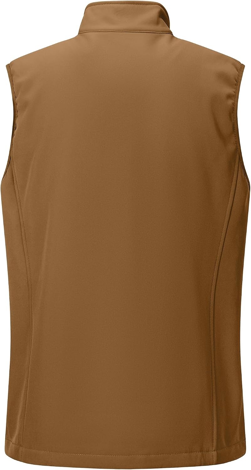 Outdoor Ventures Men’s Winter Golf Vest Outerwear Lightweight Fleece Lined(Rubber Brown)