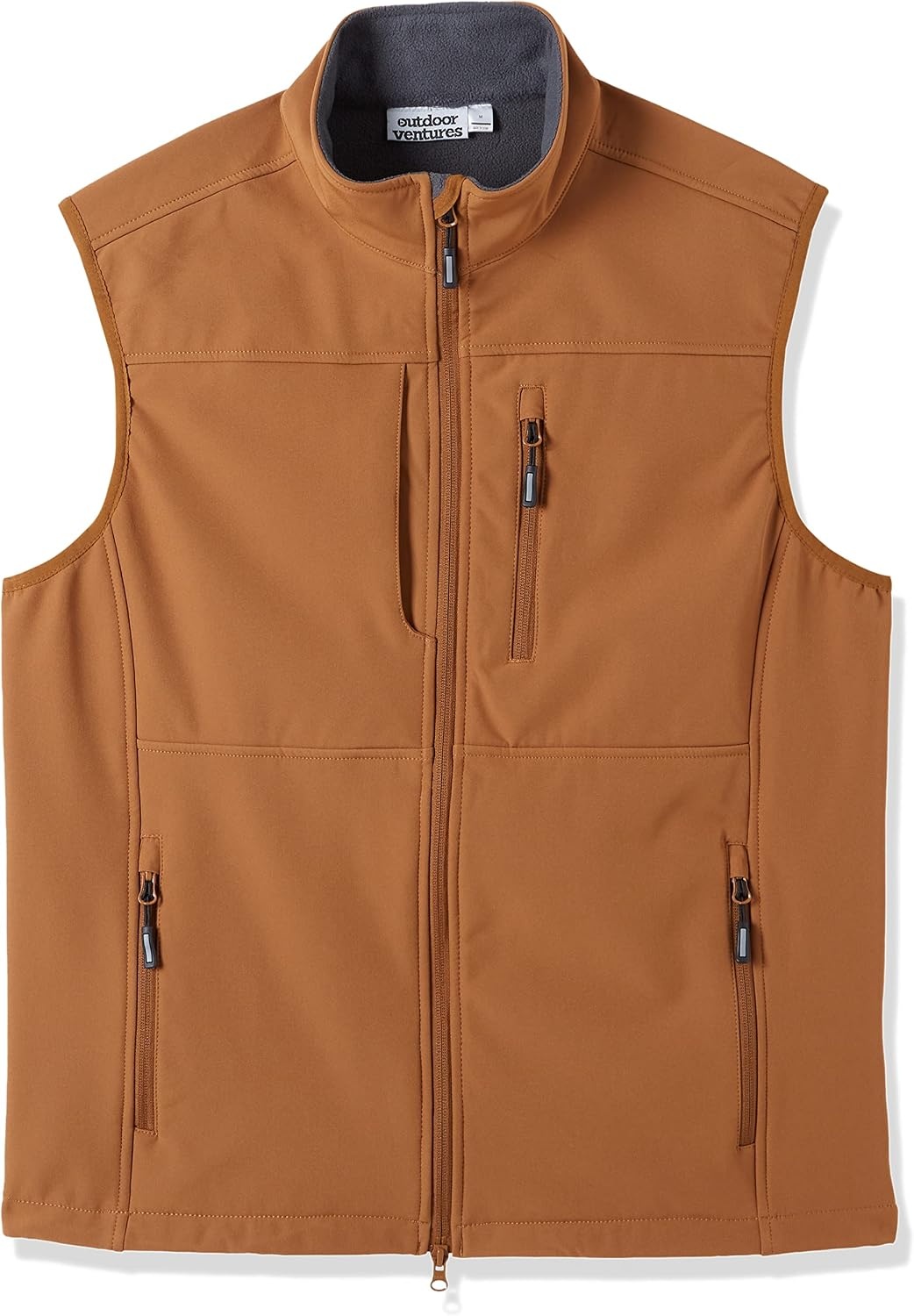 Outdoor Ventures Men’s Winter Golf Vest Outerwear Lightweight Fleece Lined(Rubber Brown)