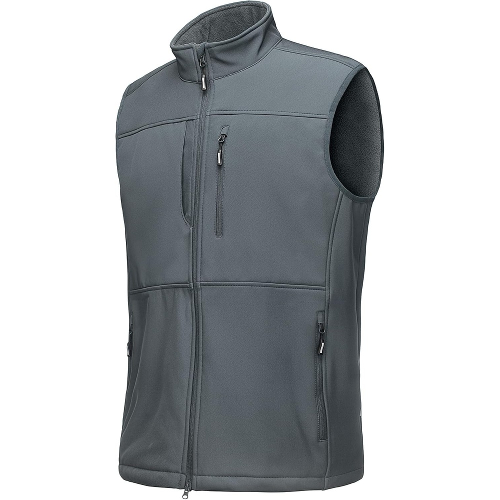 Outdoor Ventures Men’s Winter Golf Vest Outerwear Lightweight Fleece Lined(Cool Grey)