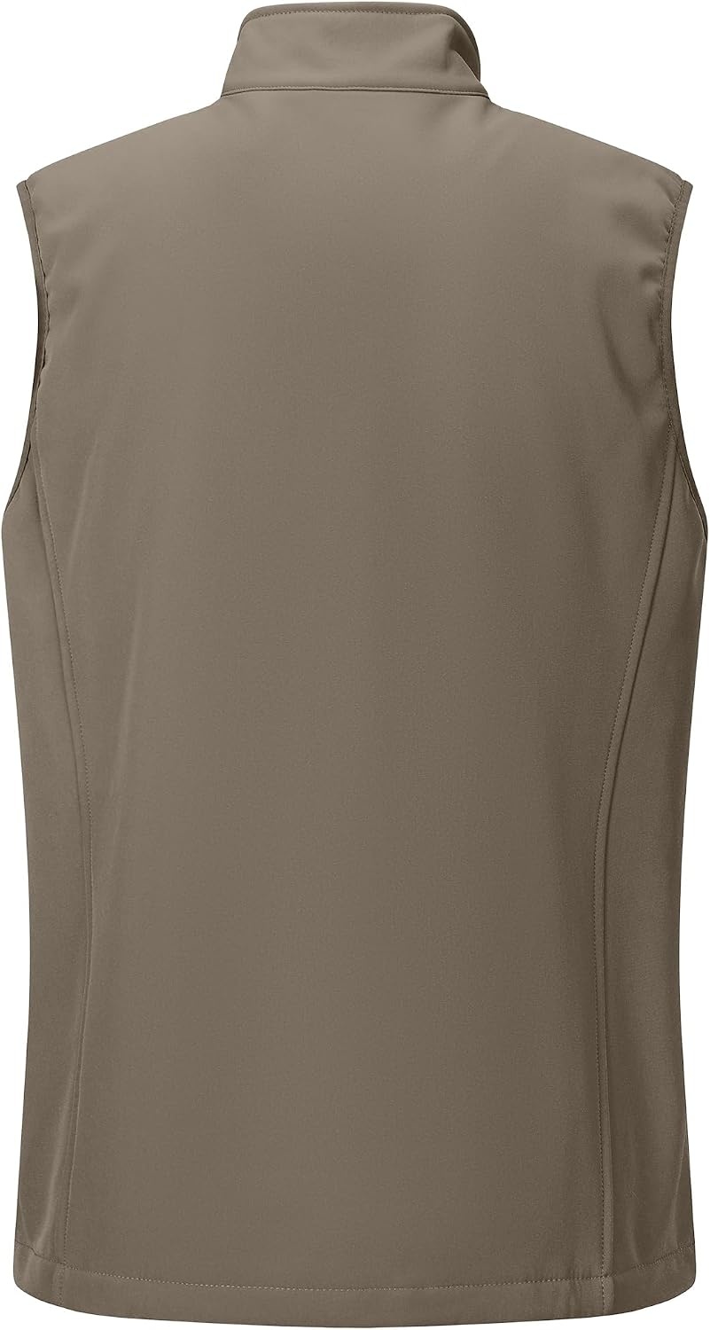 Outdoor Ventures Men’s Winter Golf Vest Outerwear Lightweight Fleece Lined(Light Brown)