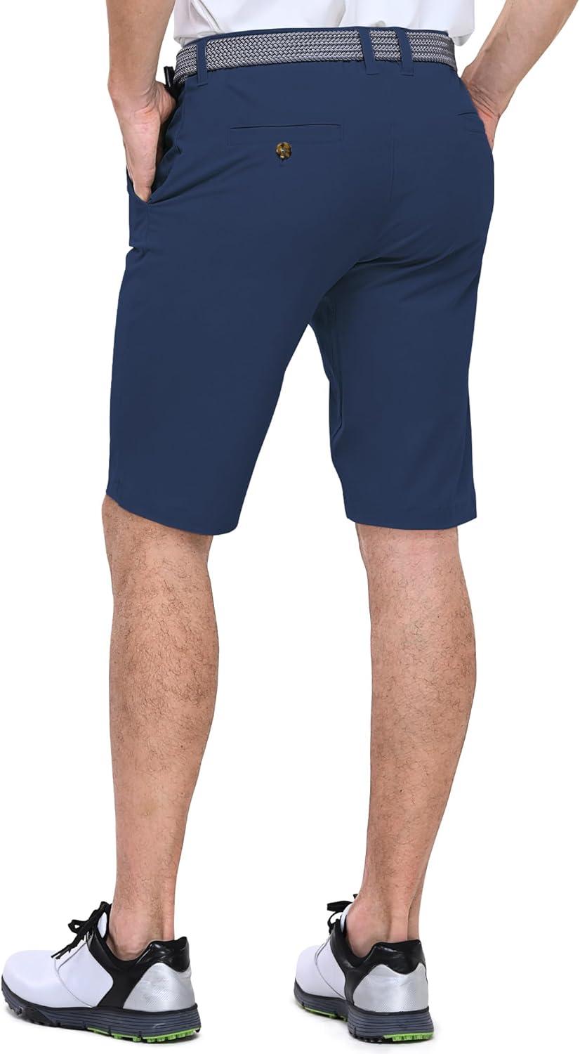 Outdoor Ventures Men’s Golf Shorts 11″ Inseam Classic-Fit Flat Front Stretch Casual Shorts with Pockets Summer Hiking Travel(Crew Navy)