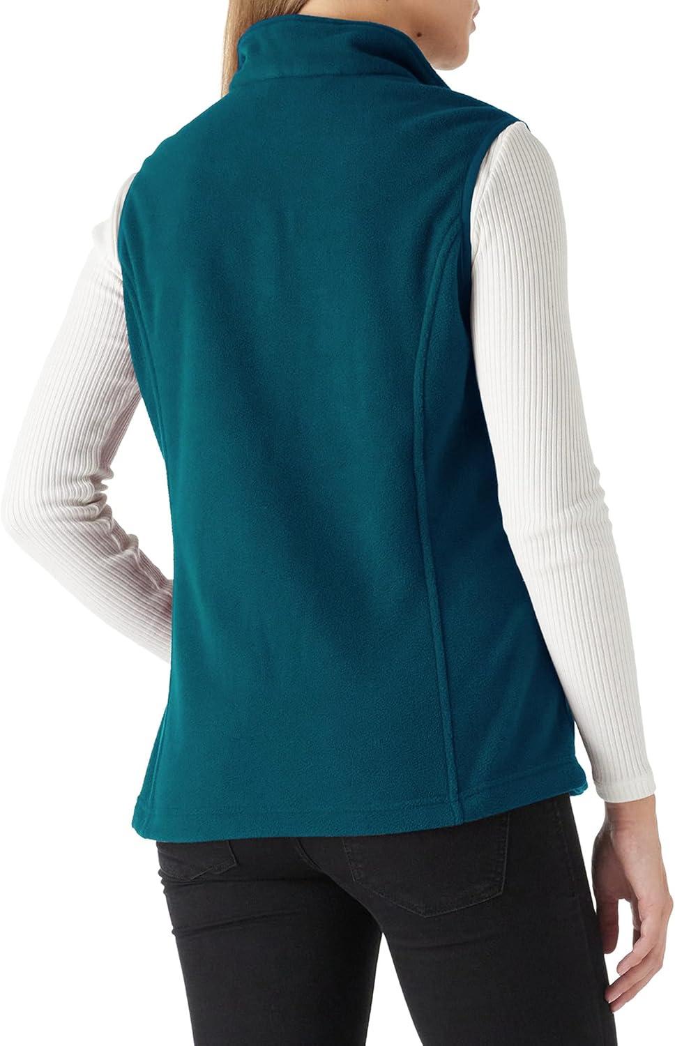 Outdoor Ventures Women’s Polar Fleece Zip Vest Outerwear with Pockets,Warm Sleeveless Coat Vest for Fall & Winter(Dark Blue)