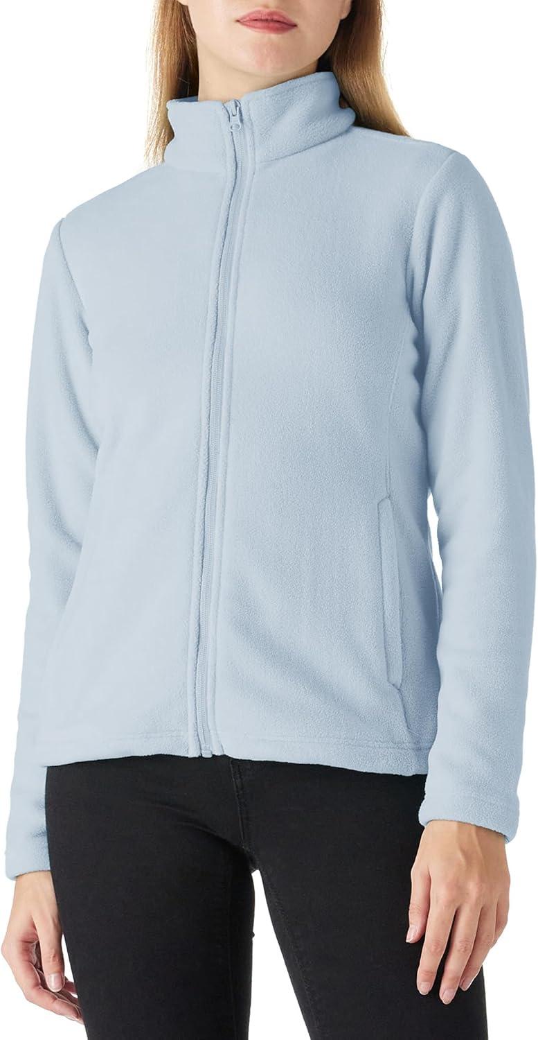Outdoor Ventures Women’s Lightweight Warm Zip Up Long-Sleeve Soft Polar Fleece Jacket for Fall Winter(Blue)