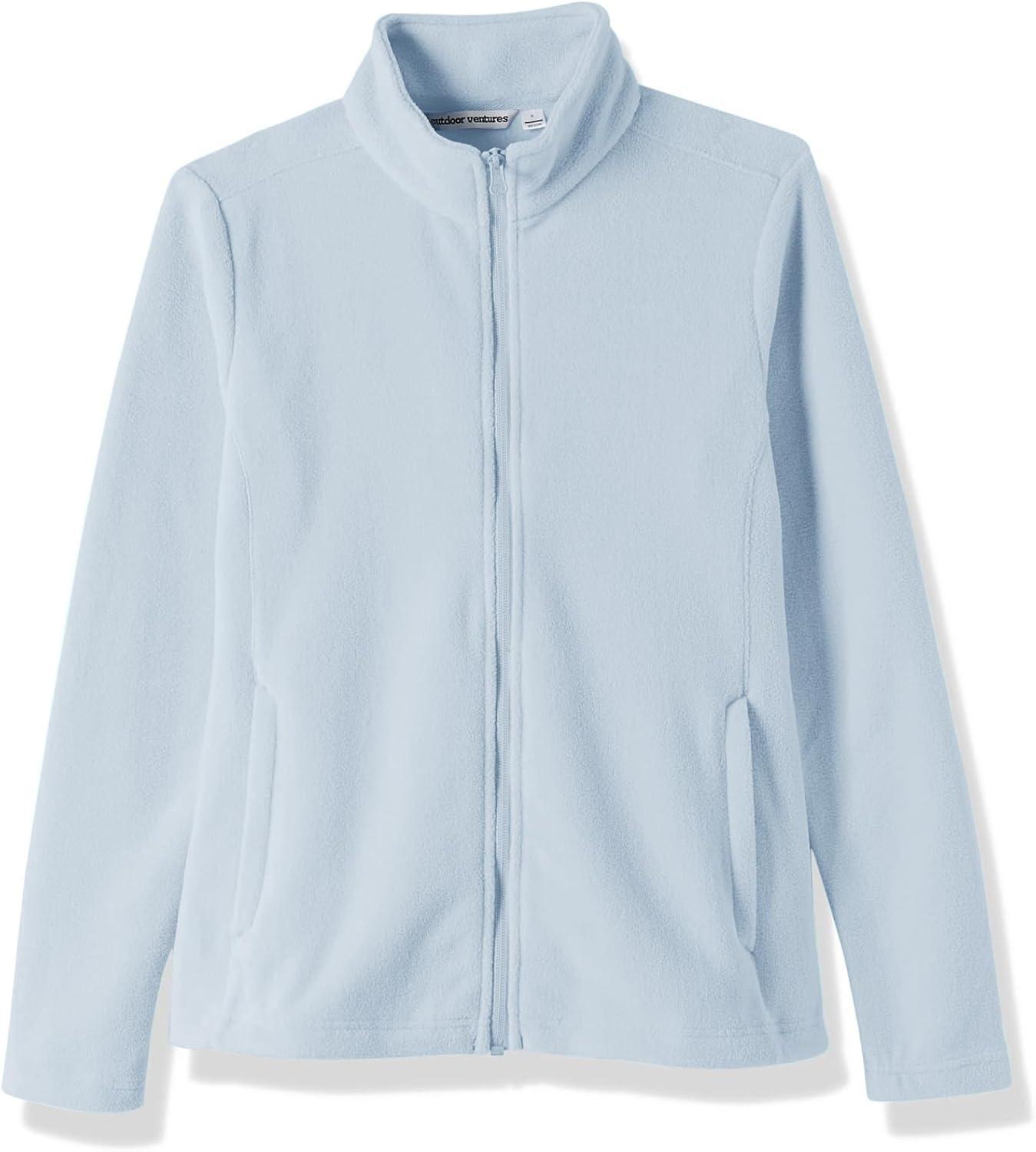 Outdoor Ventures Women’s Lightweight Warm Zip Up Long-Sleeve Soft Polar Fleece Jacket for Fall Winter(Blue)