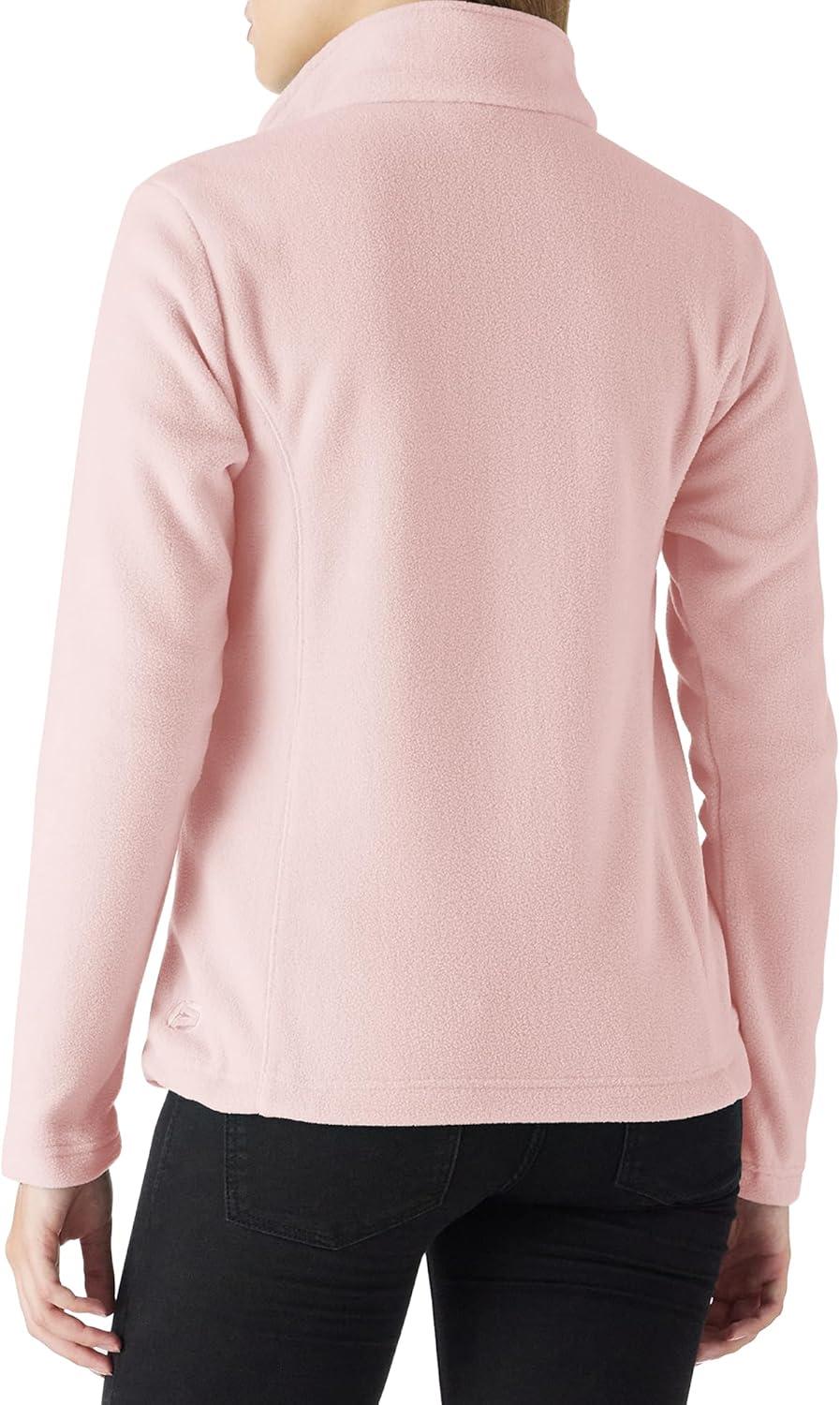 Outdoor Ventures Women’s Lightweight Warm Zip Up Long-Sleeve Soft Polar Fleece Jacket for Fall Winter(Pink)