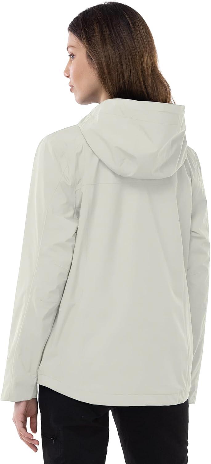 Outdoor Ventures Packable Rain Jacket Women Lightweight Waterproof Raincoat with Hood Cycling Bike Jacket(Ice Grey)