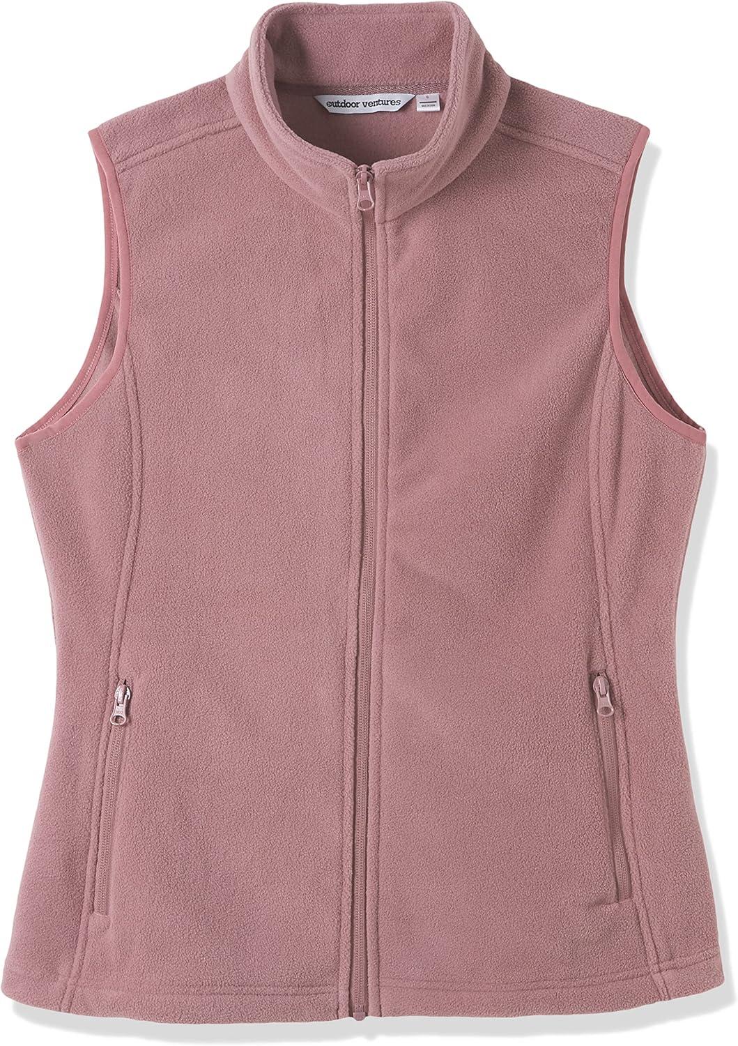 Outdoor Ventures Women’s Polar Fleece Zip Vest Outerwear with Pockets,Warm Sleeveless Coat Vest for Fall & Winter(Dark Lavender)