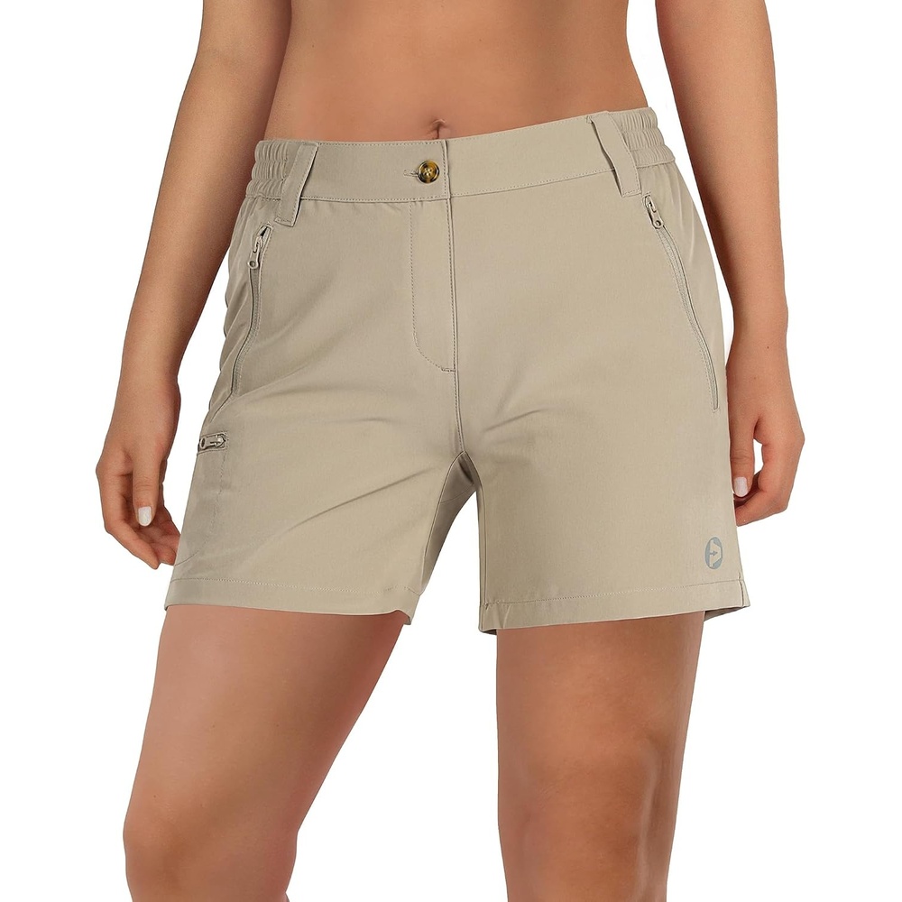Outdoor Ventures Women’s Hiking Shorts 5 Inch Golf Stretch Quick Dry Cargo(Woody Brown)
