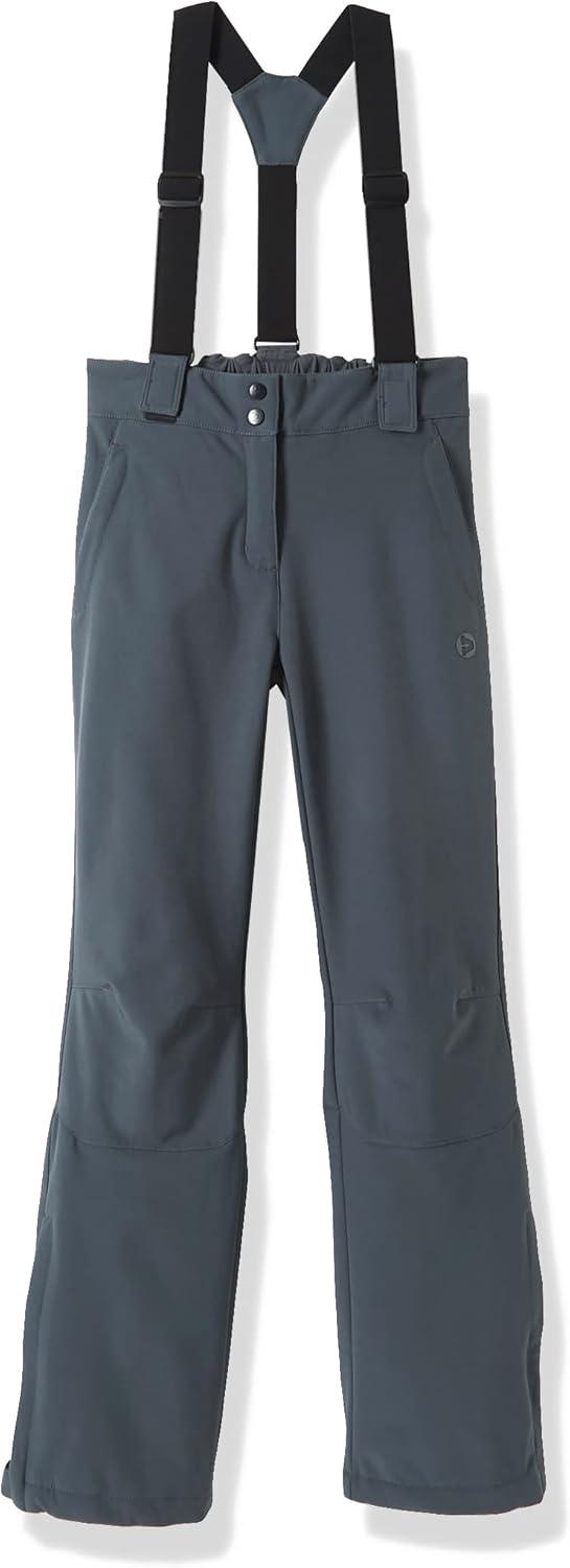 Outdoor Ventures Women’s Ski Snow Bib Pants Warm Insulated Waterproof Snowboard Softshell Pants with Detachable Bib(Dim Grey)