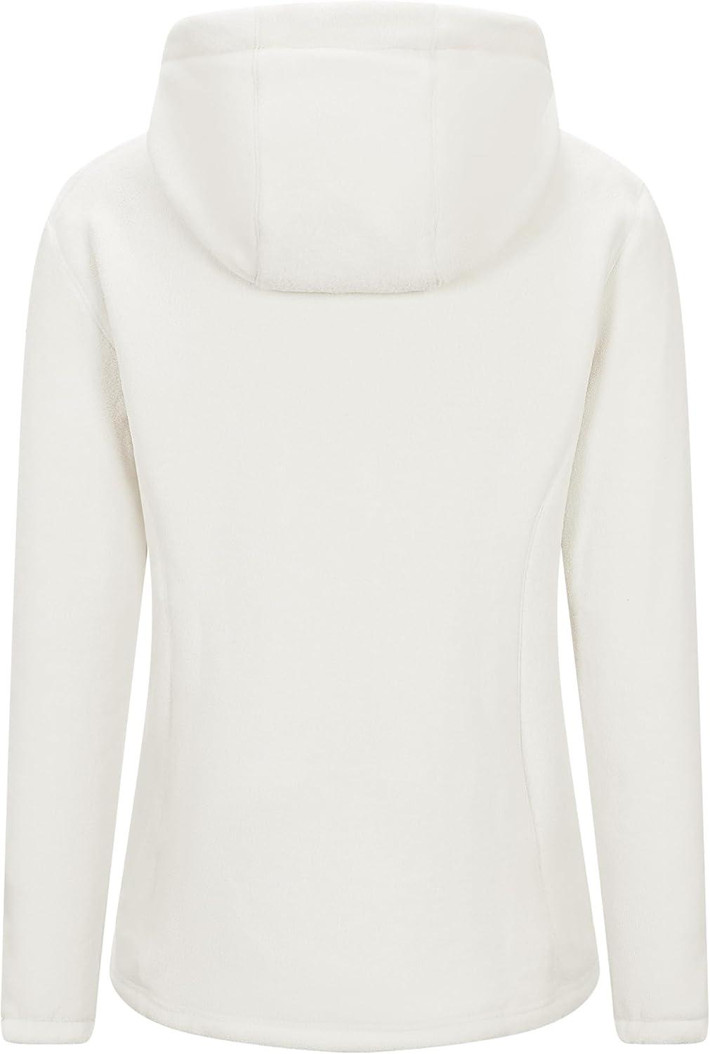 Outdoor Ventures Women’s Full Zip Hooded Fleece Jacket Coat with 6 Pockets, Warm Soft Polar Fleece Casual Hoodie Sweatshirt(Moonlight)
