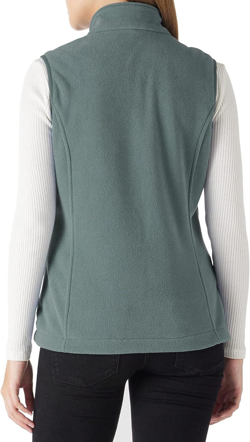Outdoor Ventures Women’s Polar Fleece Zip Vest Outerwear with Pockets,Warm Sleeveless Coat Vest for Fall & Winter(Green Gray)
