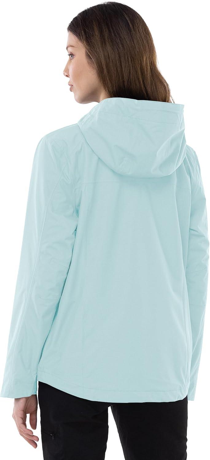 Outdoor Ventures Packable Rain Jacket Women Lightweight Waterproof Raincoat with Hood Cycling Bike Jacket(Mint Blue)