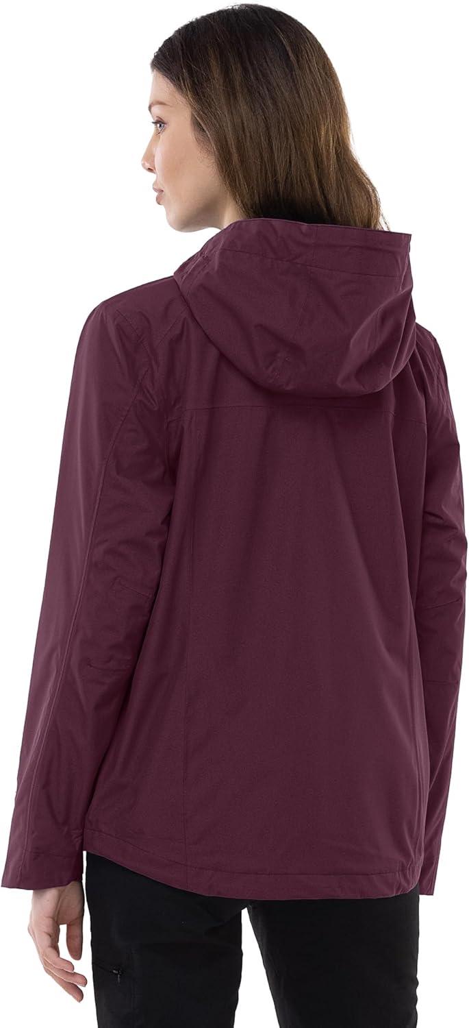 Outdoor Ventures Packable Rain Jacket Women Lightweight Waterproof Raincoat with Hood Cycling Bike Jacket(Wine Red)