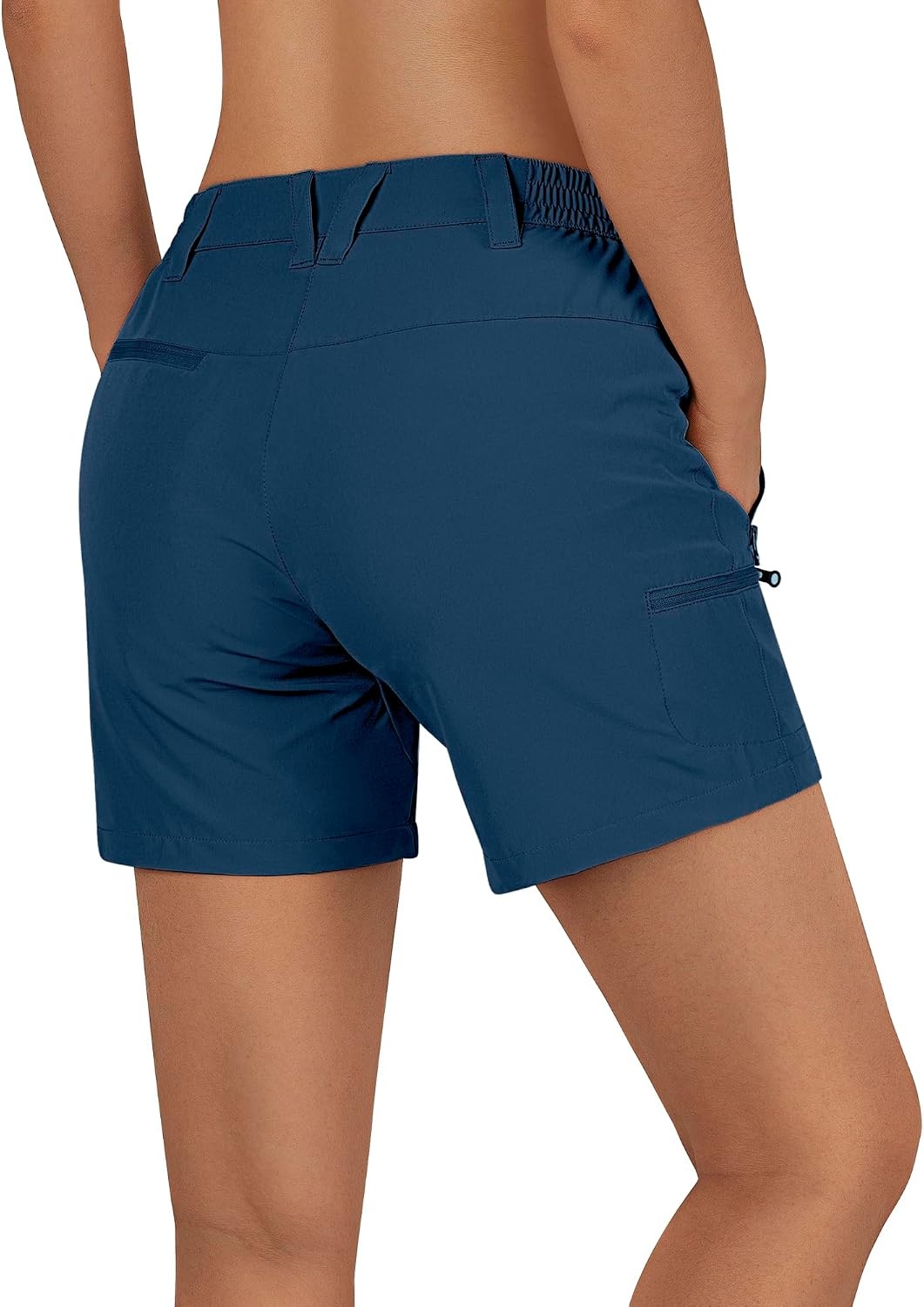 Outdoor Ventures Women’s Hiking Shorts 5 Inch Golf Stretch Quick Dry Cargo(Dark Blue)