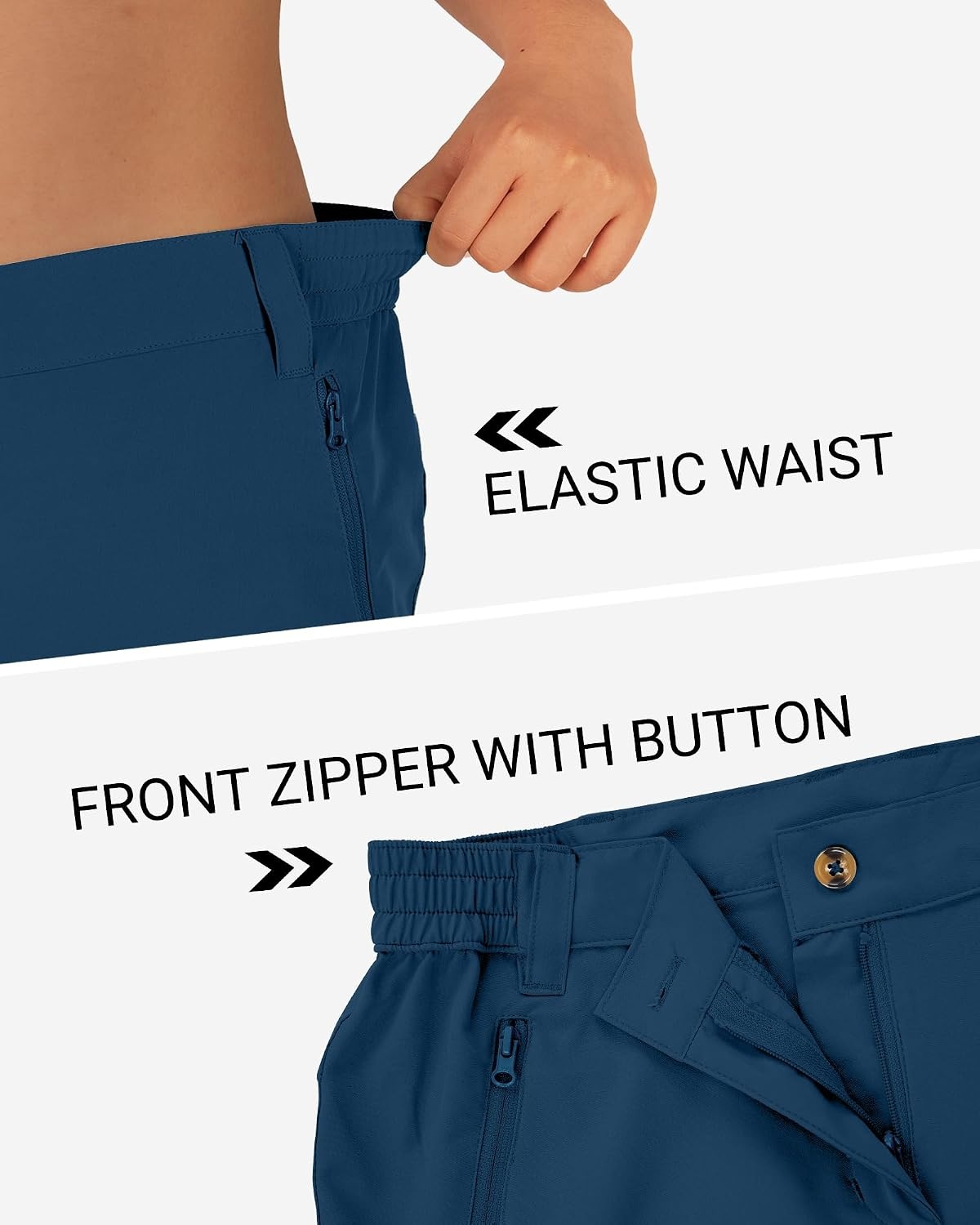Outdoor Ventures Women’s Hiking Shorts 5 Inch Golf Stretch Quick Dry Cargo(Dark Blue)