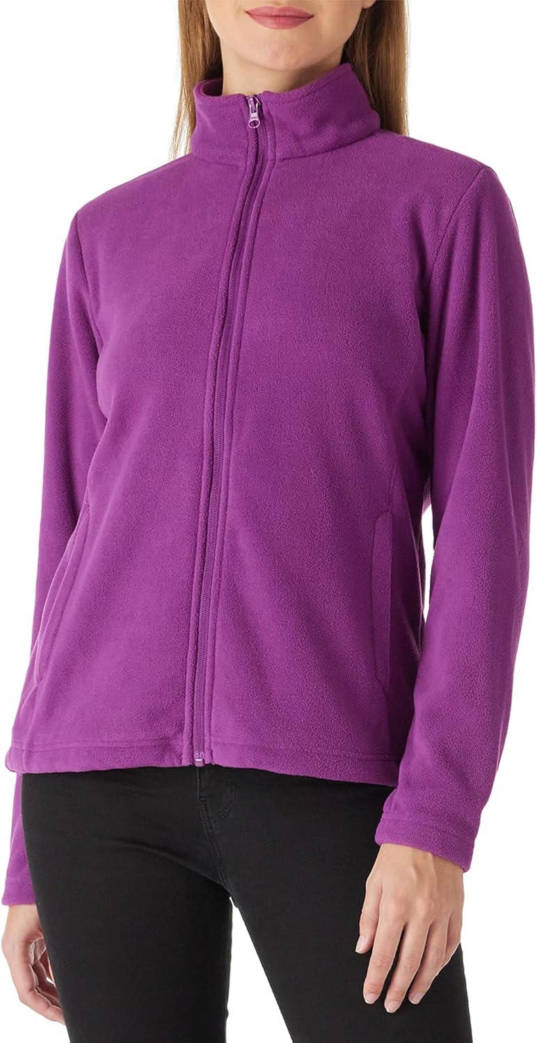 Outdoor Ventures Women’s Lightweight Warm Zip Up Long-Sleeve Soft Polar Fleece Jacket for Fall Winter(Purple)