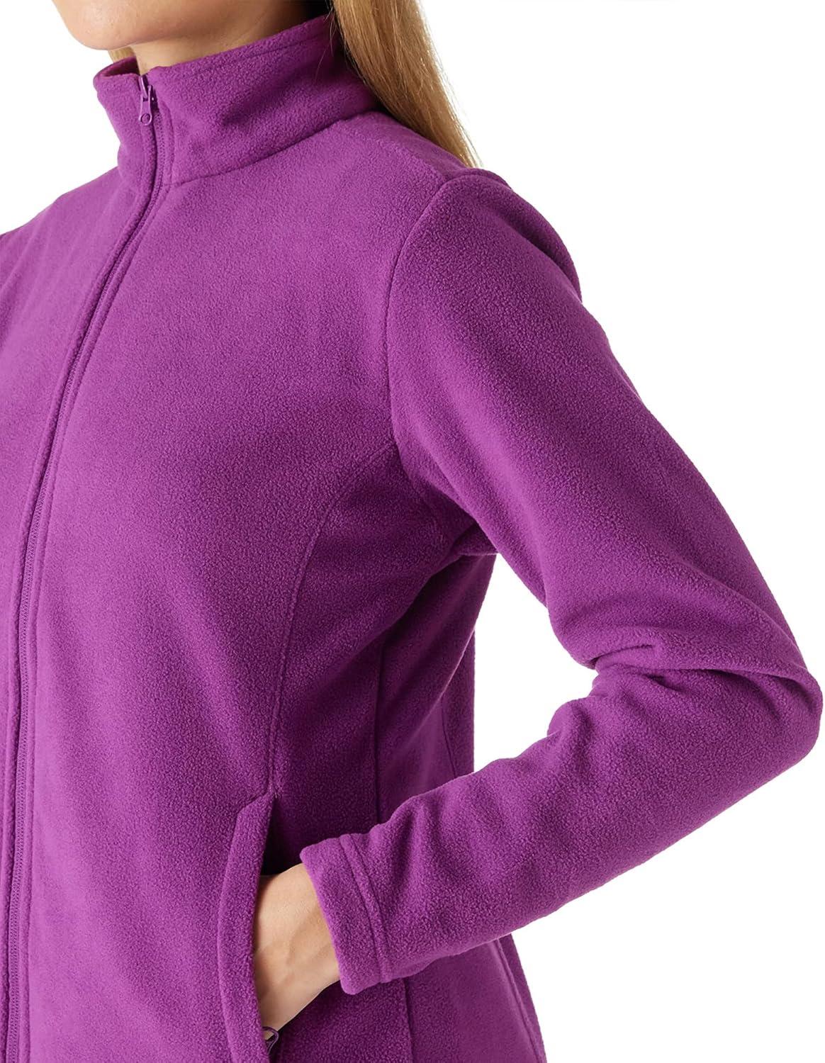 Outdoor Ventures Women’s Lightweight Warm Zip Up Long-Sleeve Soft Polar Fleece Jacket for Fall Winter(Purple)