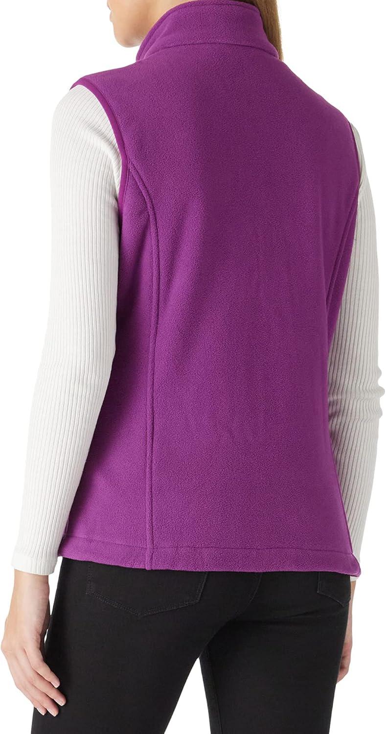 Outdoor Ventures Women’s Polar Fleece Zip Vest Outerwear with Pockets,Warm Sleeveless Coat Vest for Fall & Winter(Dark Raspberry)