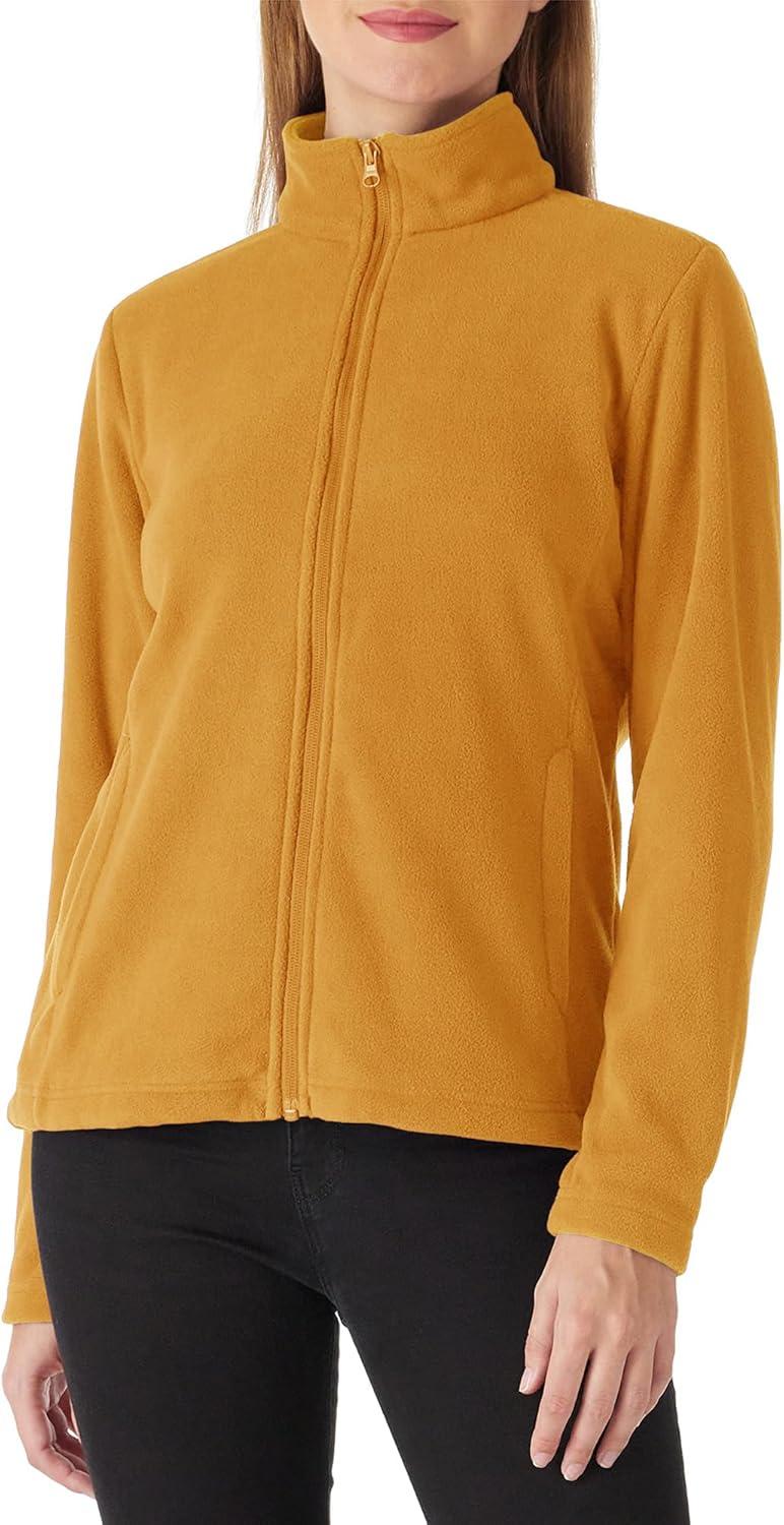 Outdoor Ventures Women’s Lightweight Warm Zip Up Long-Sleeve Soft Polar Fleece Jacket for Fall Winter(Ginger)