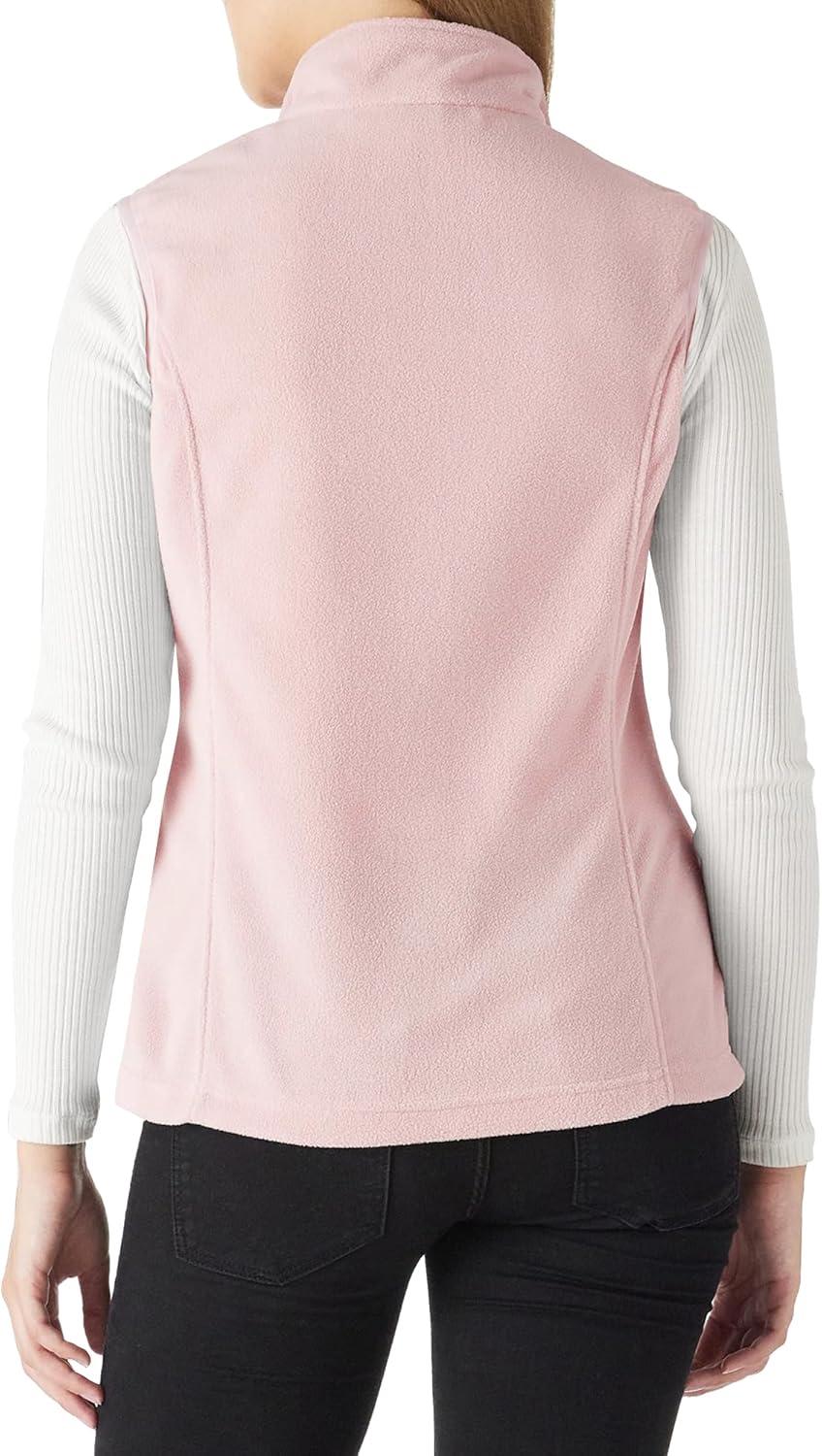 Outdoor Ventures Women’s Fleece Vest, Zip Up Lightweight Soft Running Vest Outerwear Sleeveless with Pockets(Pink)