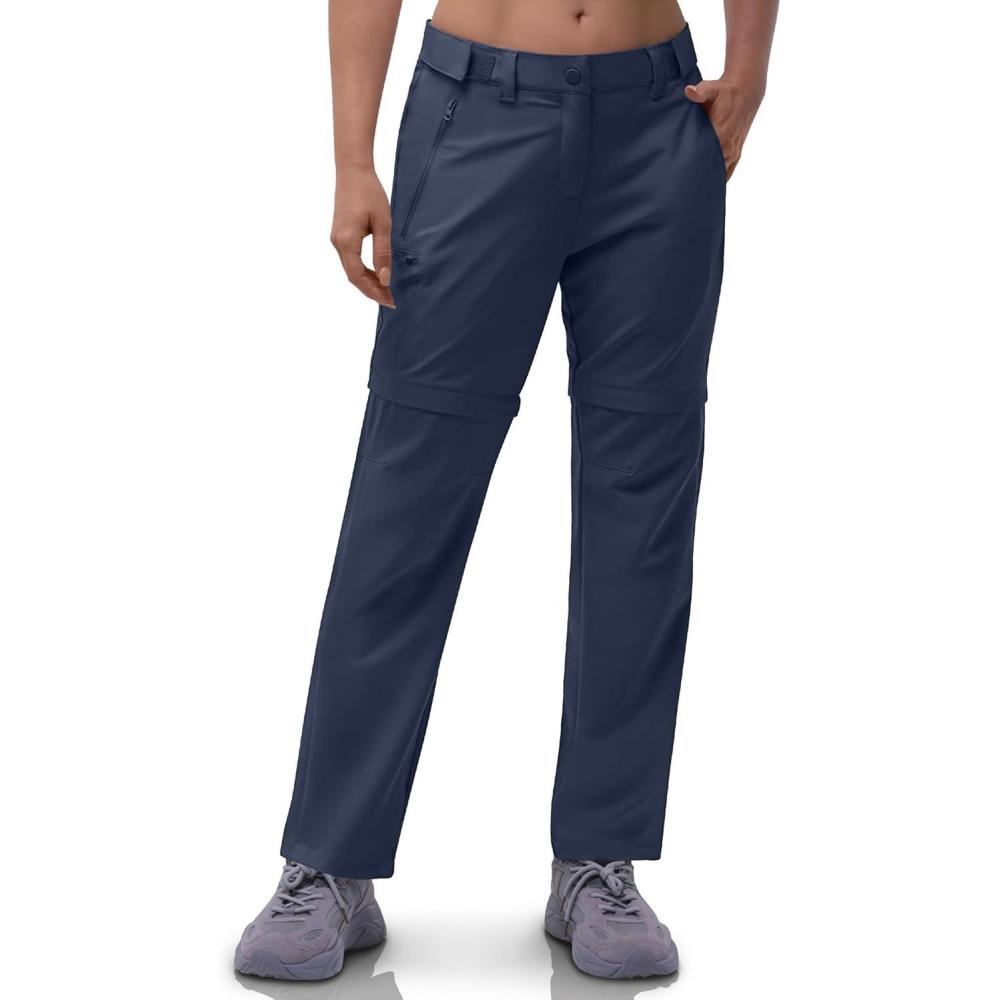 Outdoor Ventures Women’s Convertible Pants, Quick Dry Hiking Zip-Off Pants, Stretch Lightweight Cargo Pants(Navy)