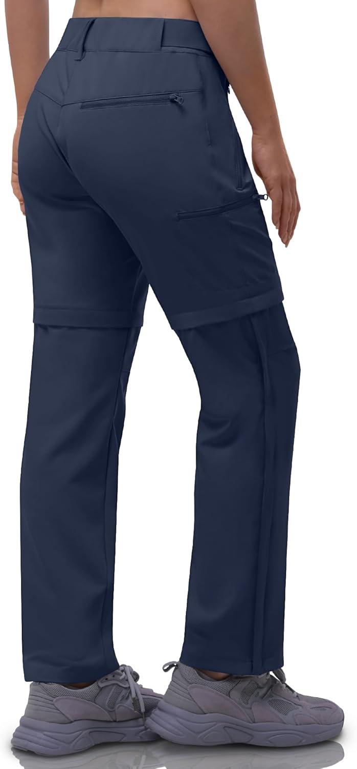 Outdoor Ventures Women’s Convertible Pants, Quick Dry Hiking Zip-Off Pants, Stretch Lightweight Cargo Pants(Navy)