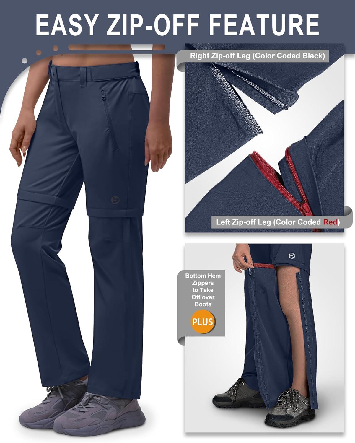 Outdoor Ventures Women’s Convertible Pants, Quick Dry Hiking Zip-Off Pants, Stretch Lightweight Cargo Pants(Navy)