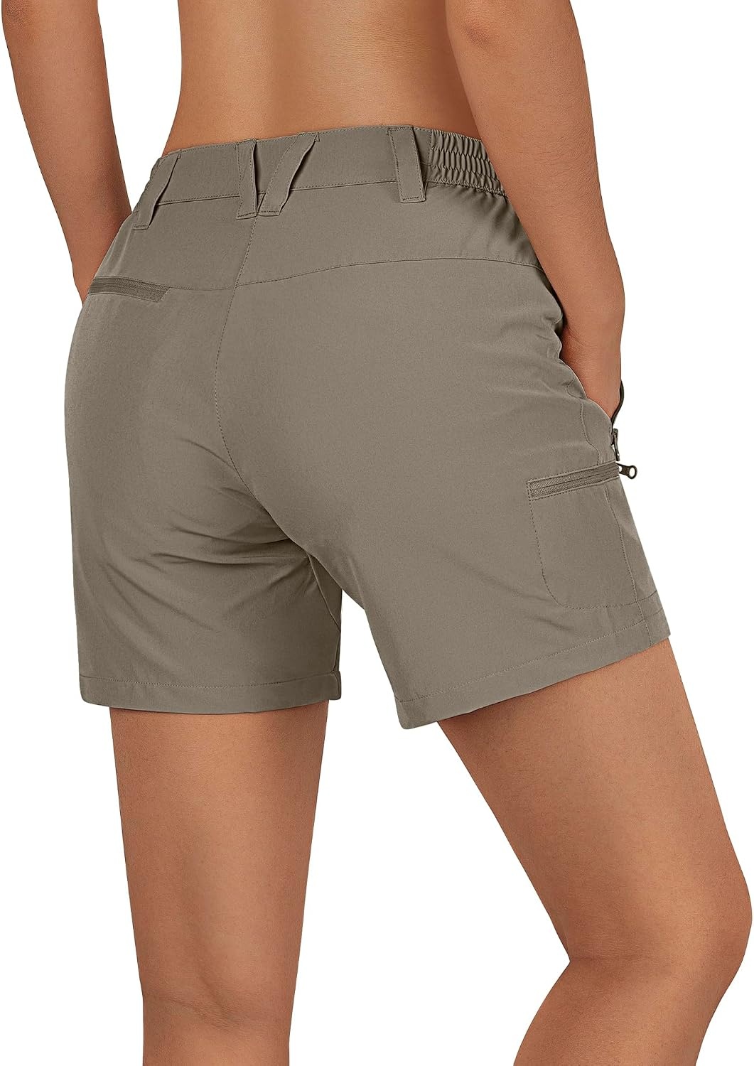 Outdoor Ventures Women’s Hiking Shorts 5 Inch Golf Stretch Quick Dry Cargo(Fossil)