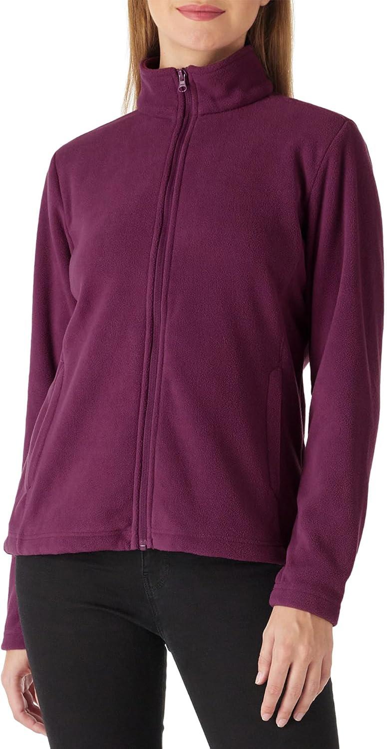 Outdoor Ventures Women’s Lightweight Warm Zip Up Long-Sleeve Soft Polar Fleece Jacket for Fall Winter(Dark Fuchsia)