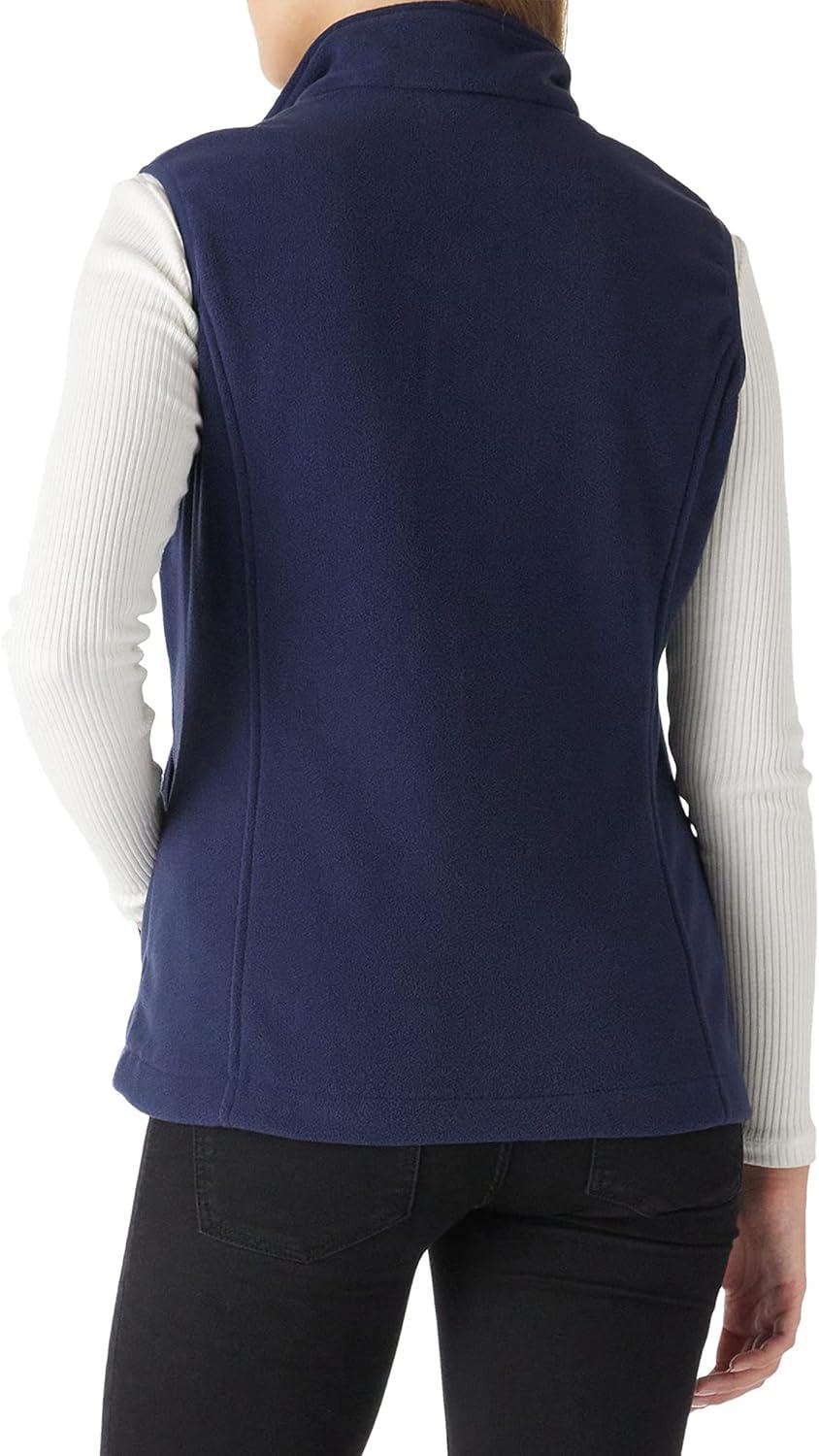 Outdoor Ventures Women’s Polar Fleece Zip Vest Outerwear with Pockets,Warm Sleeveless Coat Vest for Fall & Winter(True Navy)