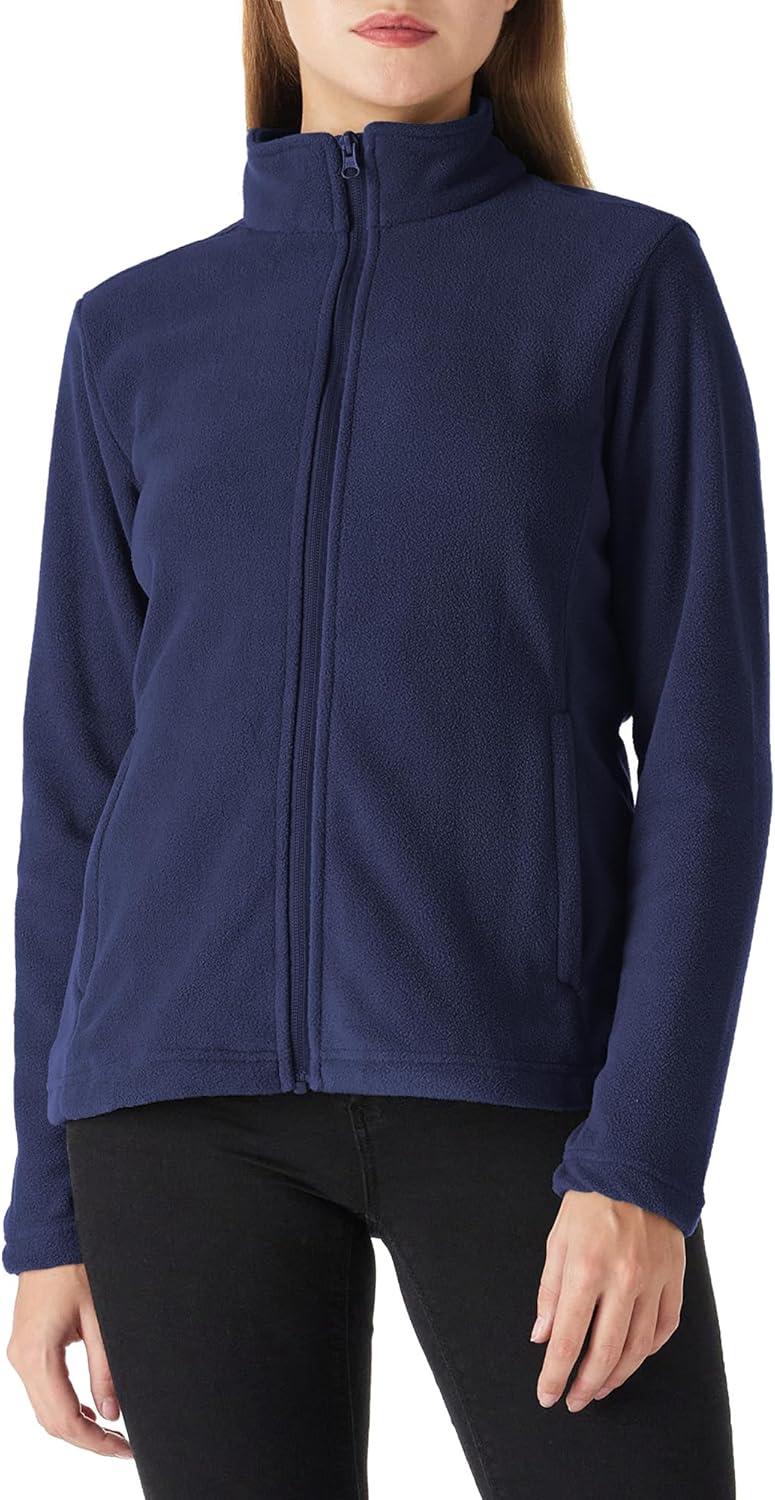 Outdoor Ventures Women’s Lightweight Warm Zip Up Long-Sleeve Soft Polar Fleece Jacket for Fall Winter(True Navy)